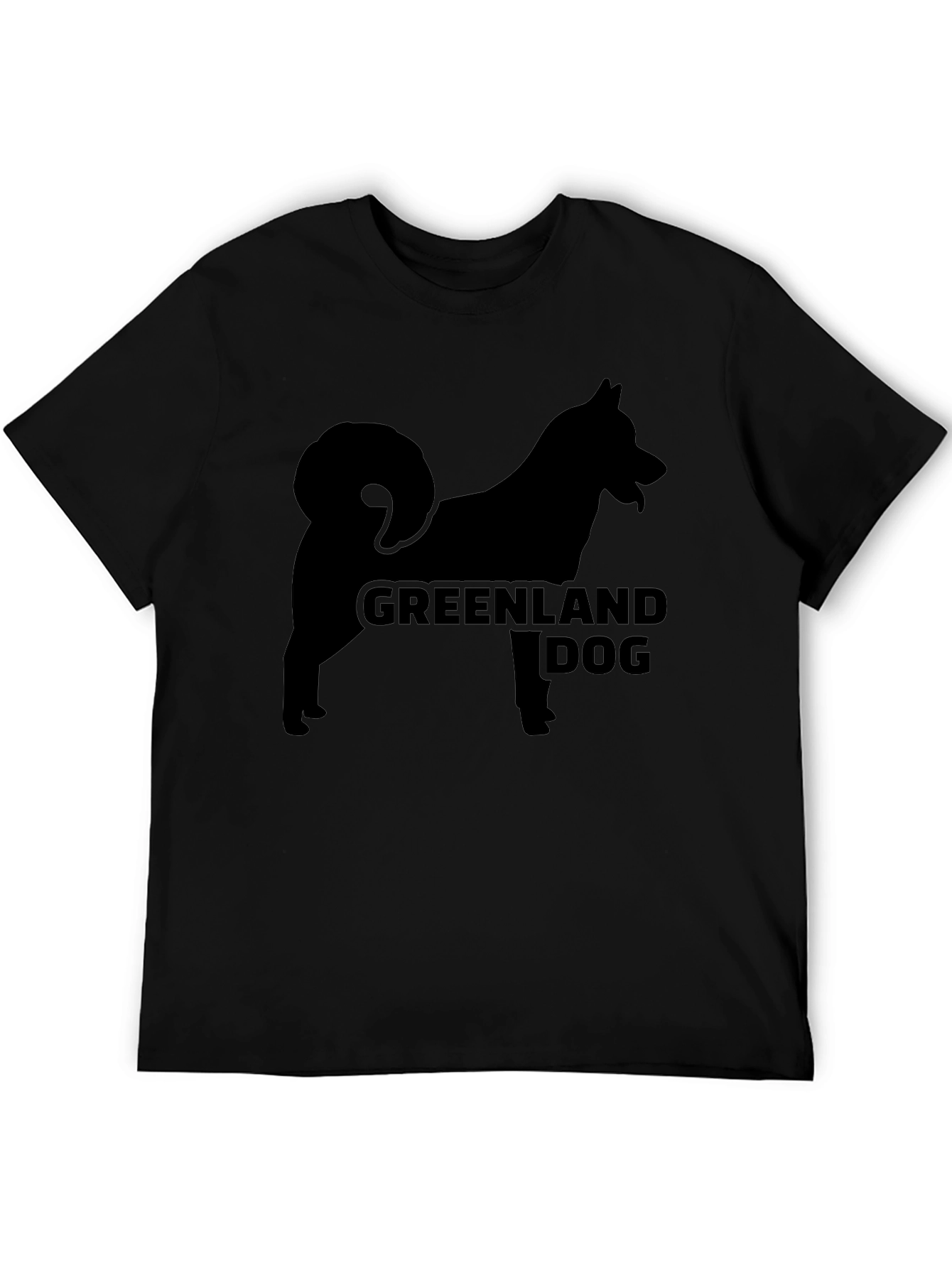 Greenland Dog Silhouette Black T-Shirt
