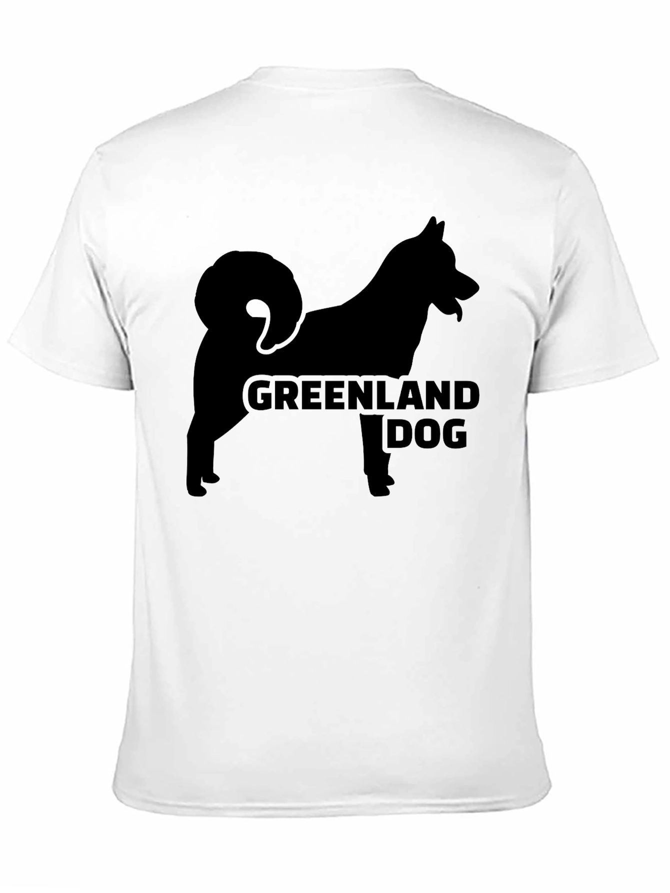 Greenland Dog Silhouette Black T-Shirt