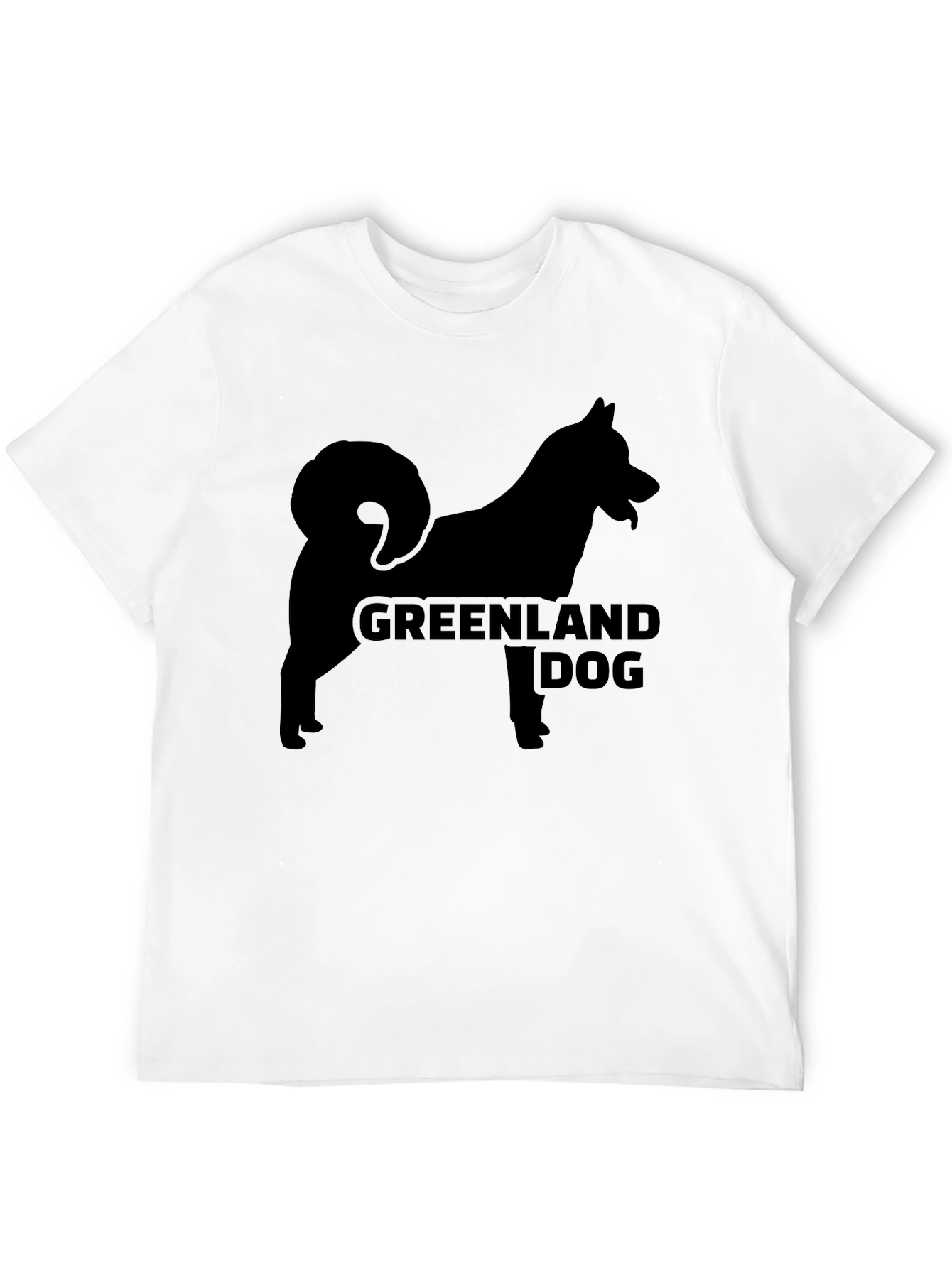 Greenland Dog Silhouette Black T-Shirt