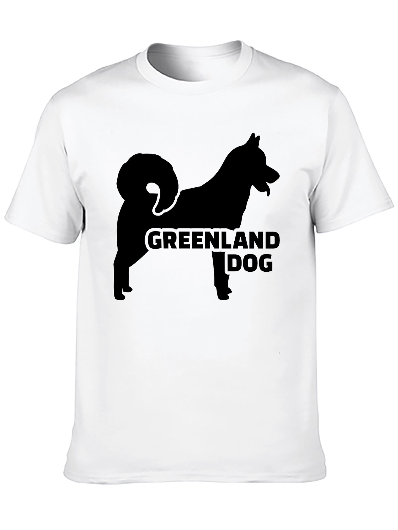 Greenland Dog Silhouette Black T-Shirt