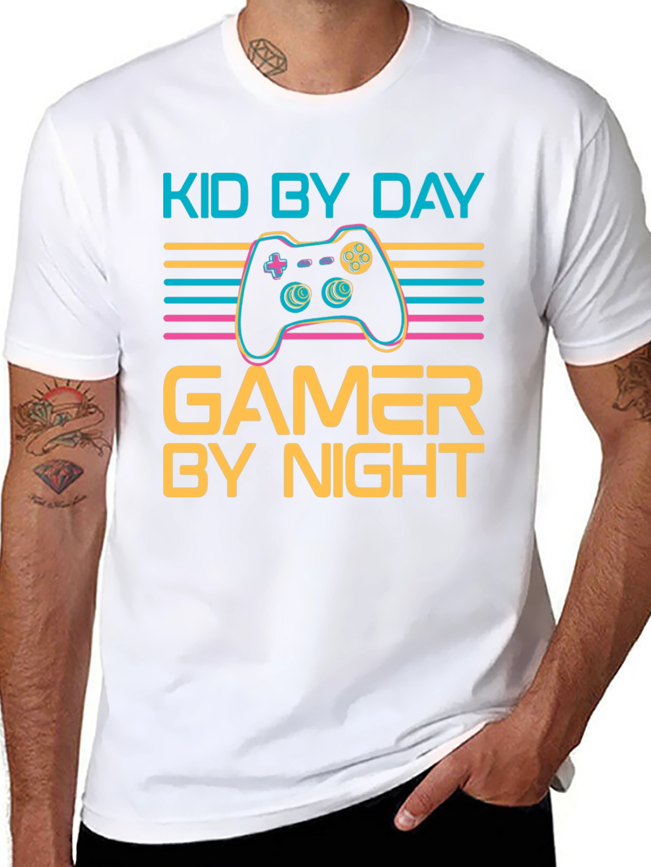 Kid by Day Gamer by Night Black T-Shirt