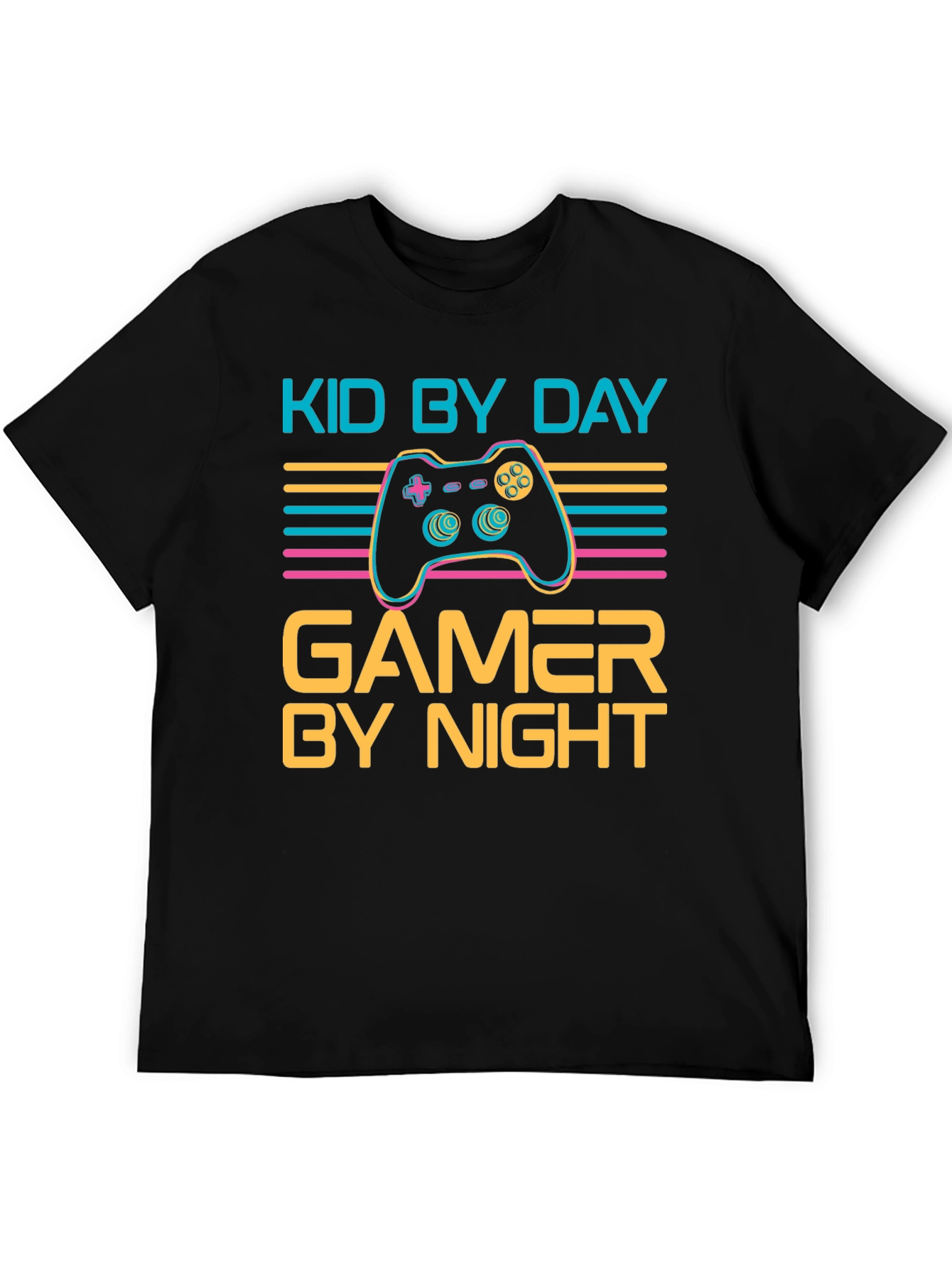Kid by Day Gamer by Night Black T-Shirt