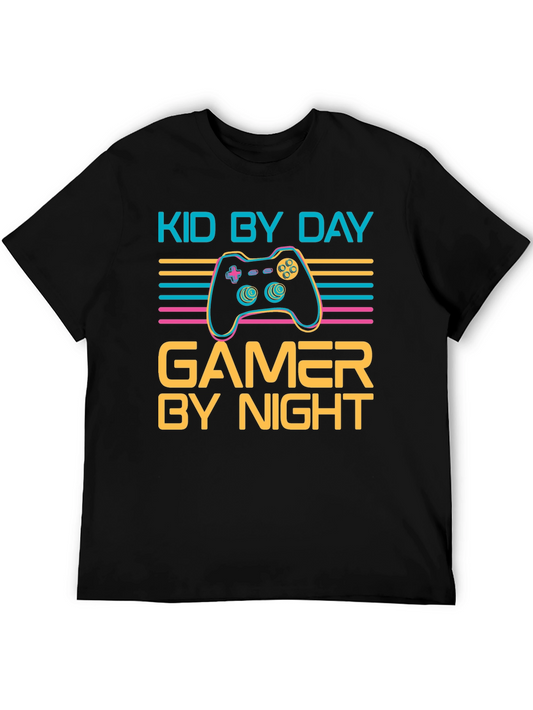 Kid by Day Gamer by Night Black T-Shirt