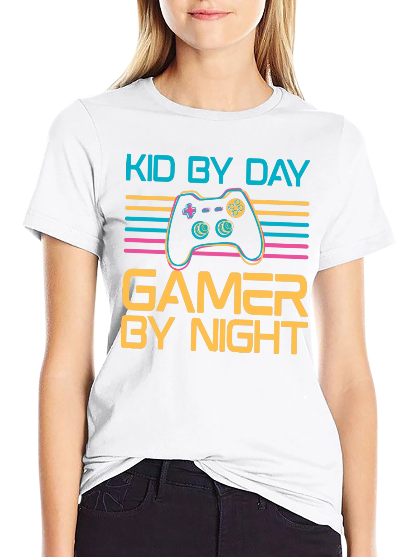 Kid by Day Gamer by Night Black T-Shirt