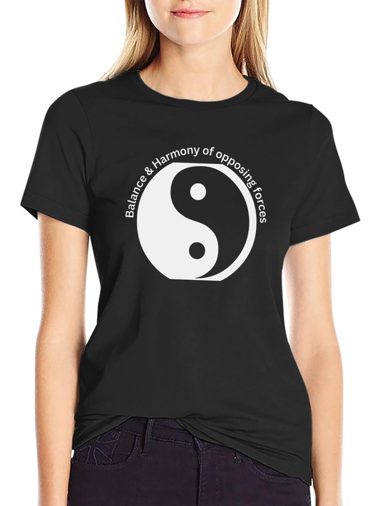 Yin Yang Balance Harmony Mens Black T-Shirt