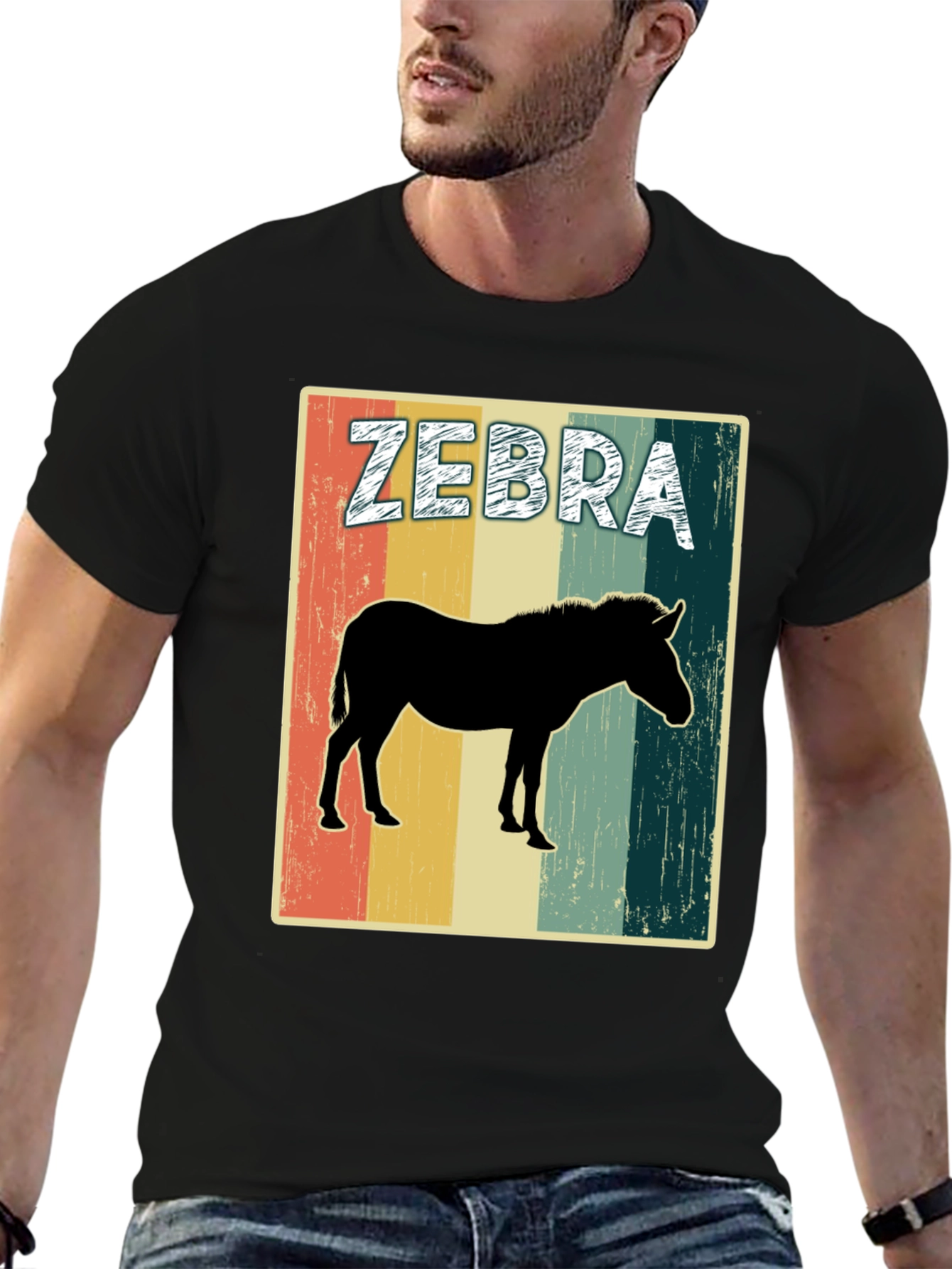 Retro Zebra Silhouette T-Shirt