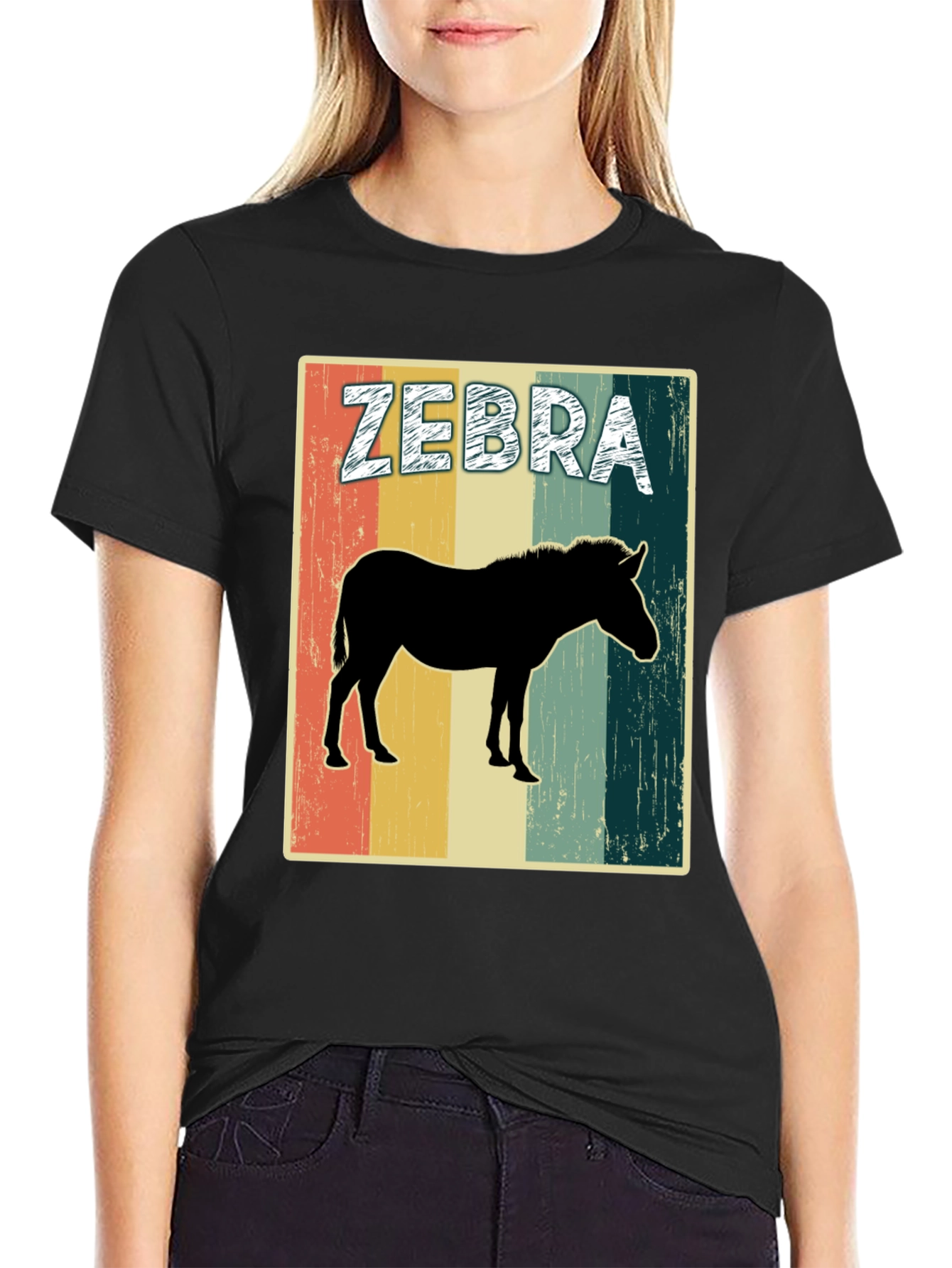Retro Zebra Silhouette T-Shirt
