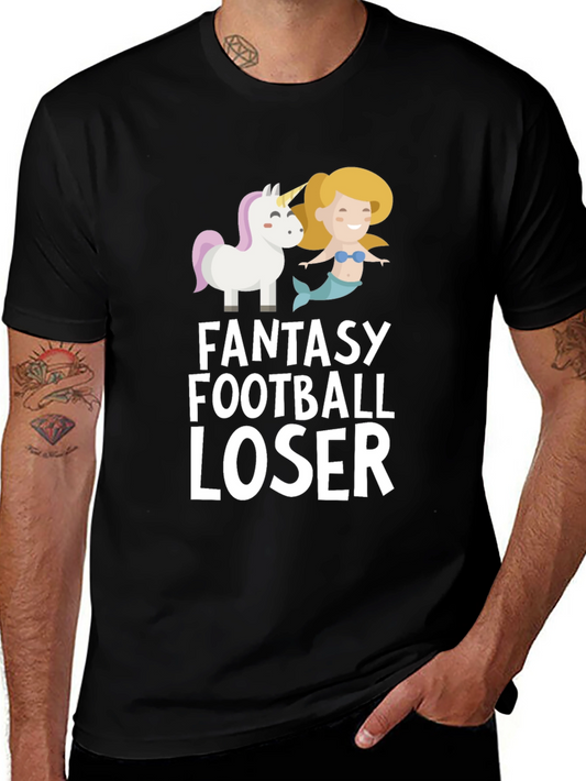 Fantasy Football Loser T-Shirt with Unicorn & Mermaid Graphic