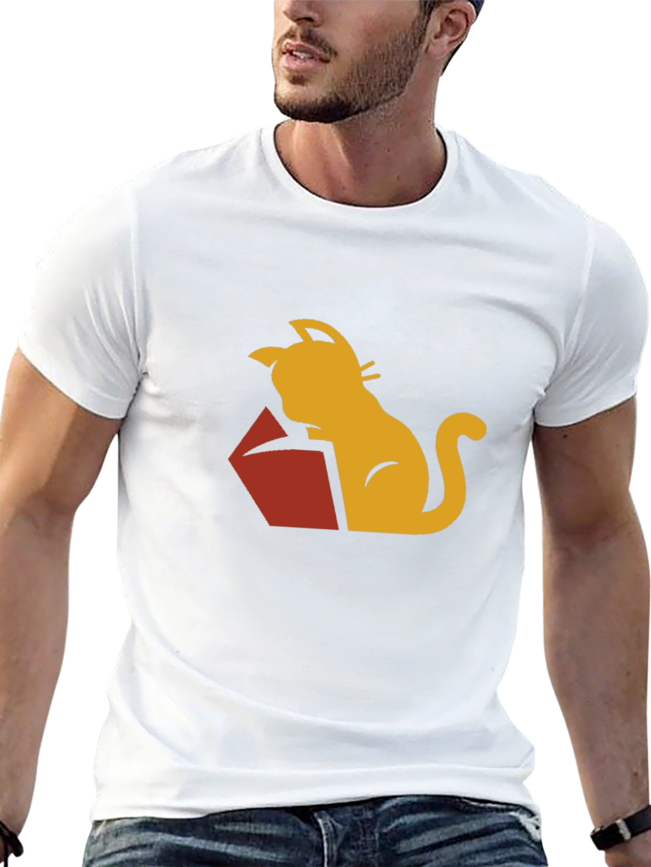 Cat Reading Book Graphic Tee - Stylish Casual Wear