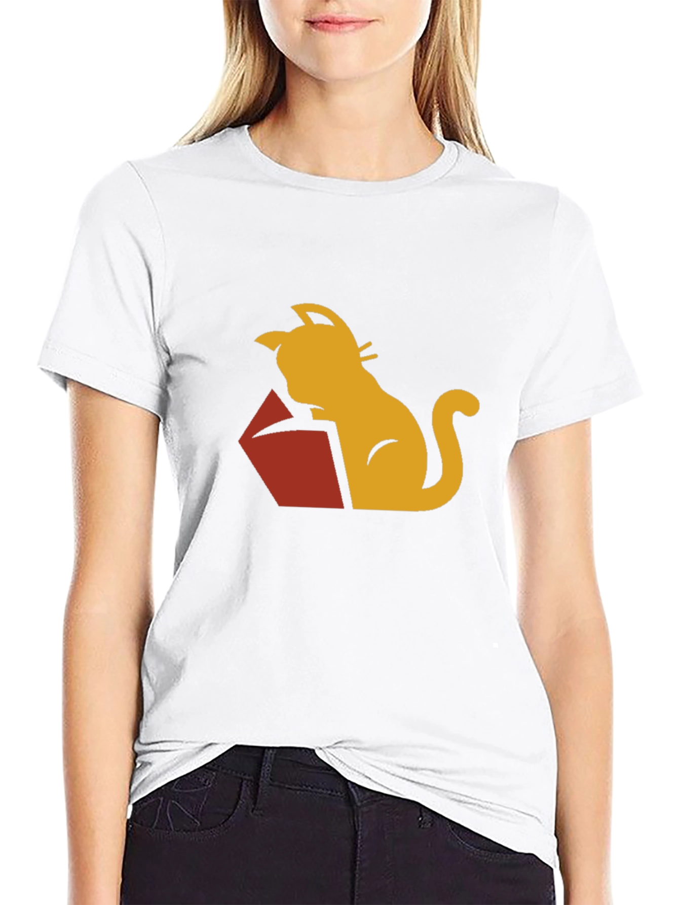 Cat Reading Book Graphic Tee - Stylish Casual Wear