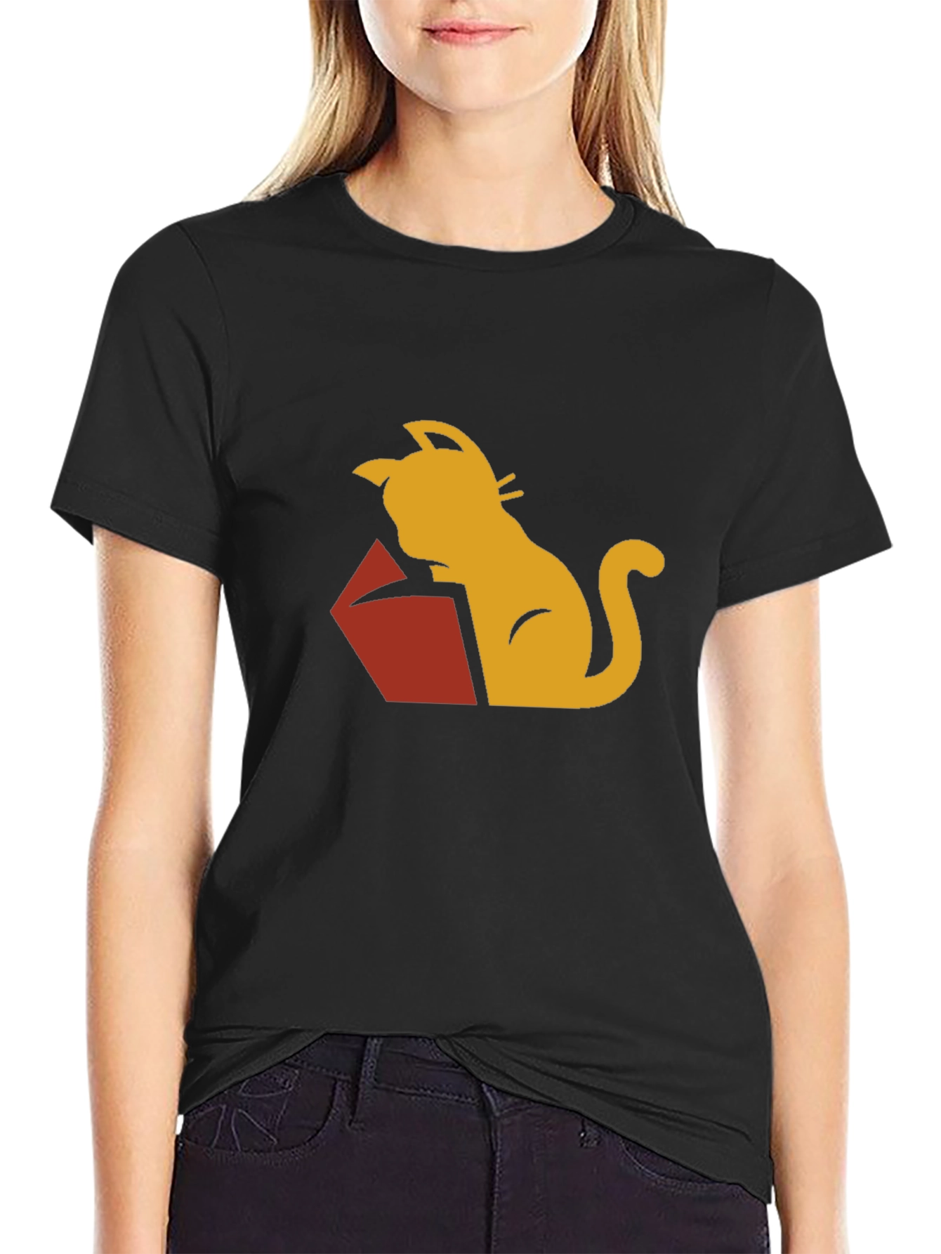Cat Reading Book Graphic Tee - Stylish Casual Wear