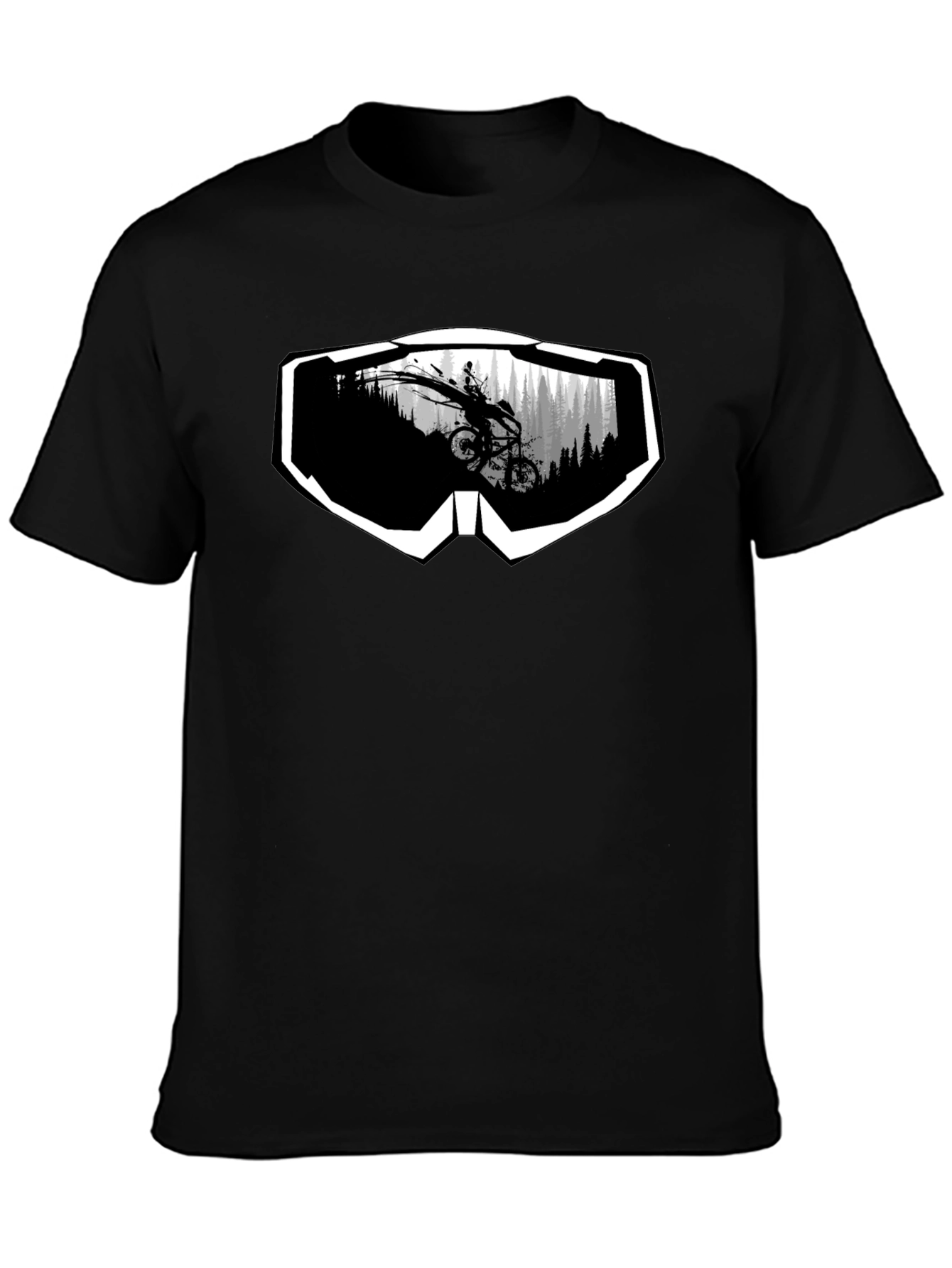 Mountain Bike Goggles Graphic Tee - Black
