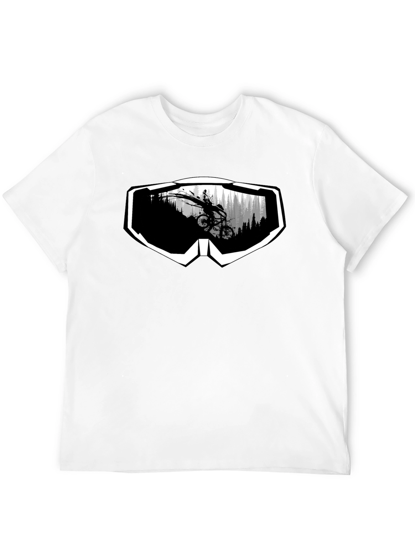 Mountain Bike Goggles Graphic Tee - Black