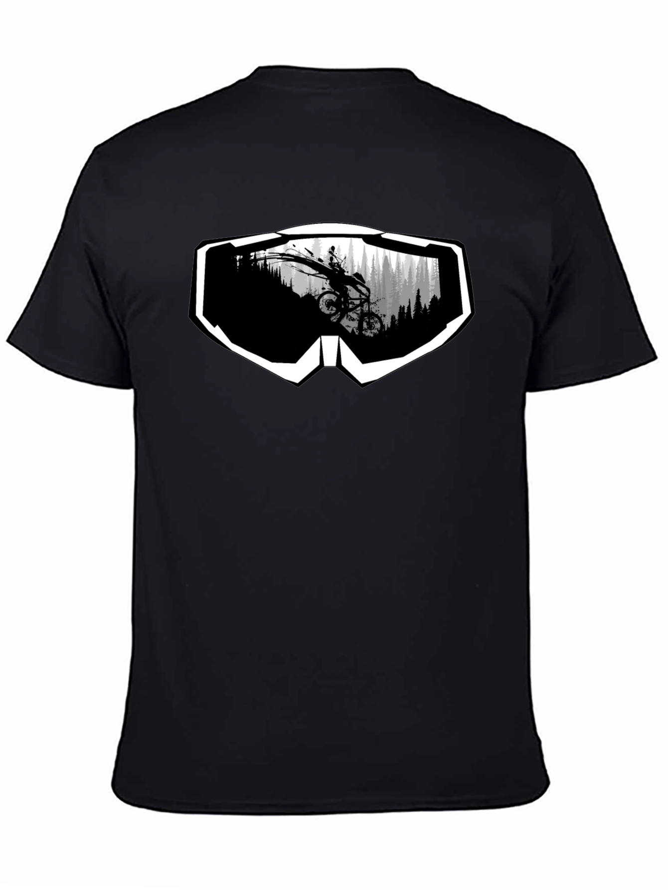 Mountain Bike Goggles Graphic Tee - Black