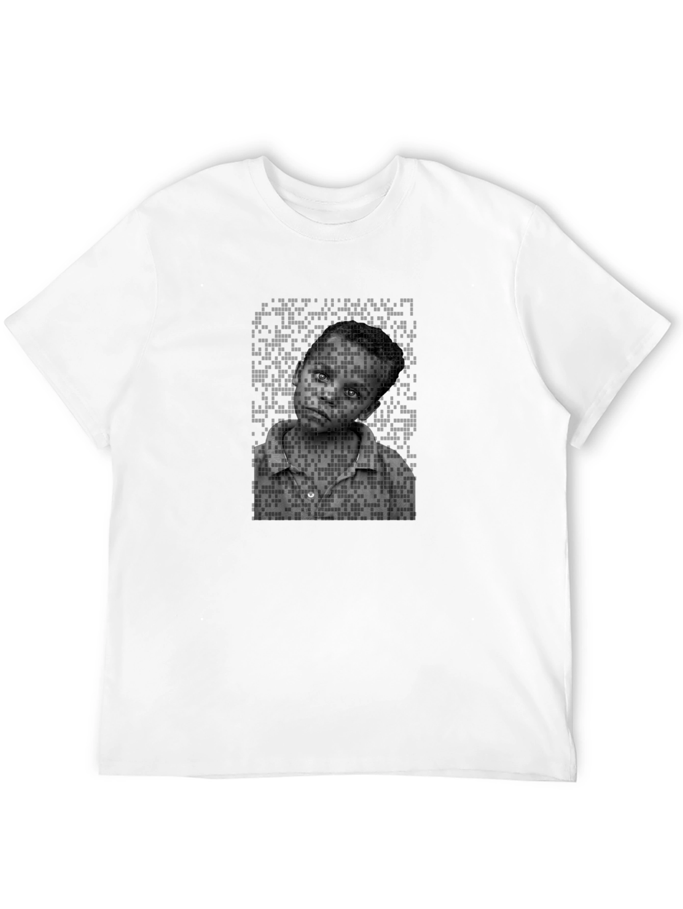 Pixelated Portrait Tee - Unique Graphic Design