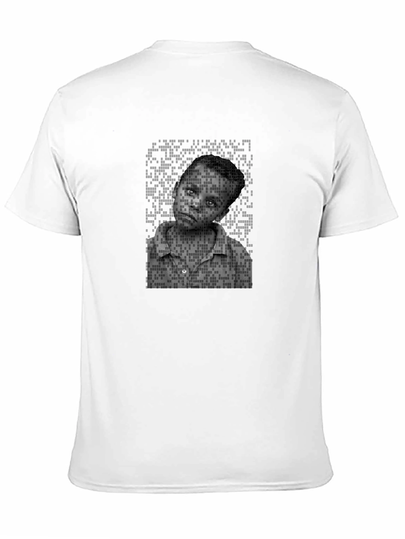 Pixelated Portrait Tee - Unique Graphic Design