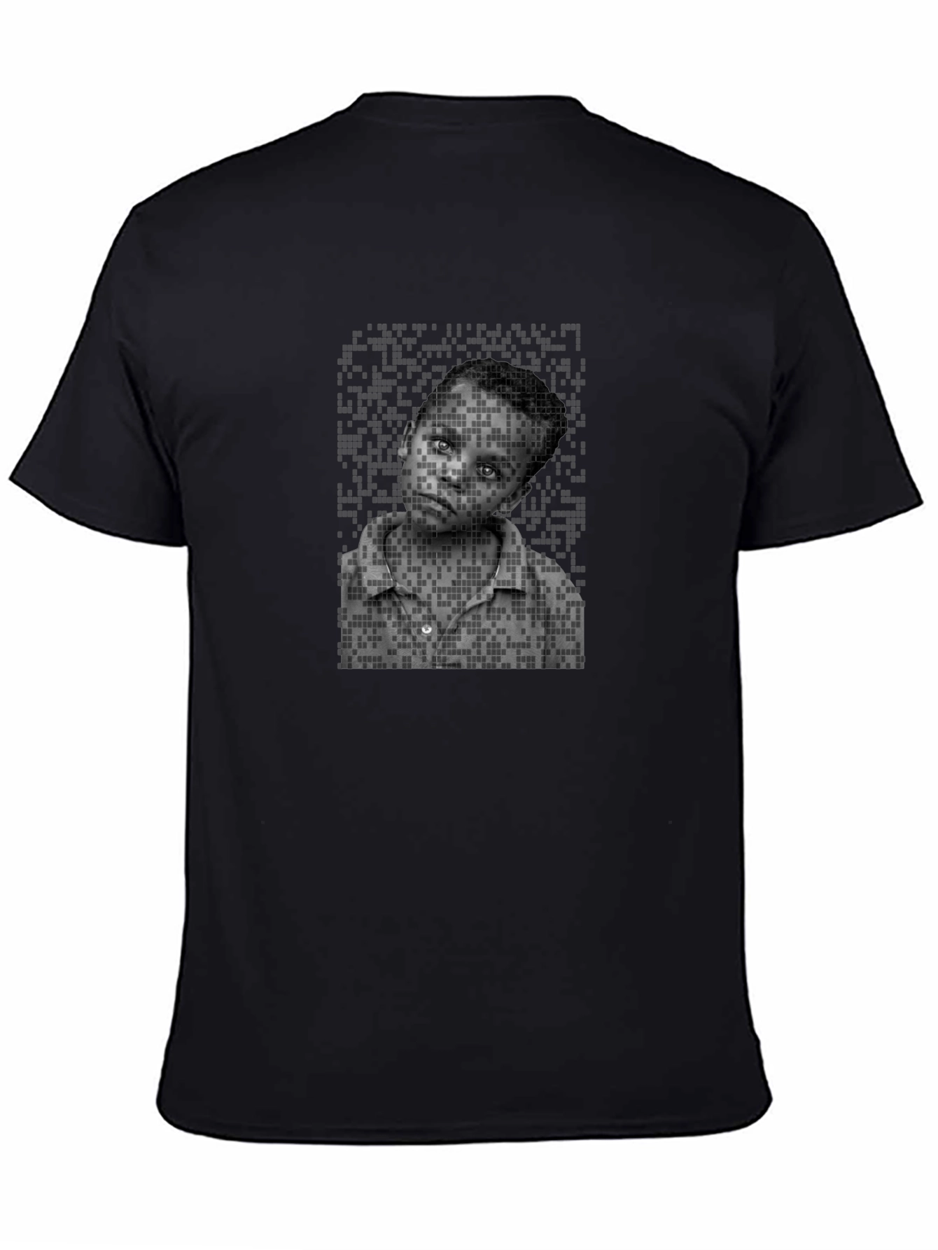Pixelated Portrait Tee - Unique Graphic Design