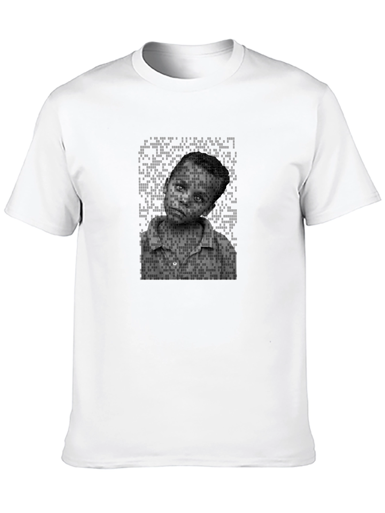 Pixelated Portrait Tee - Unique Graphic Design