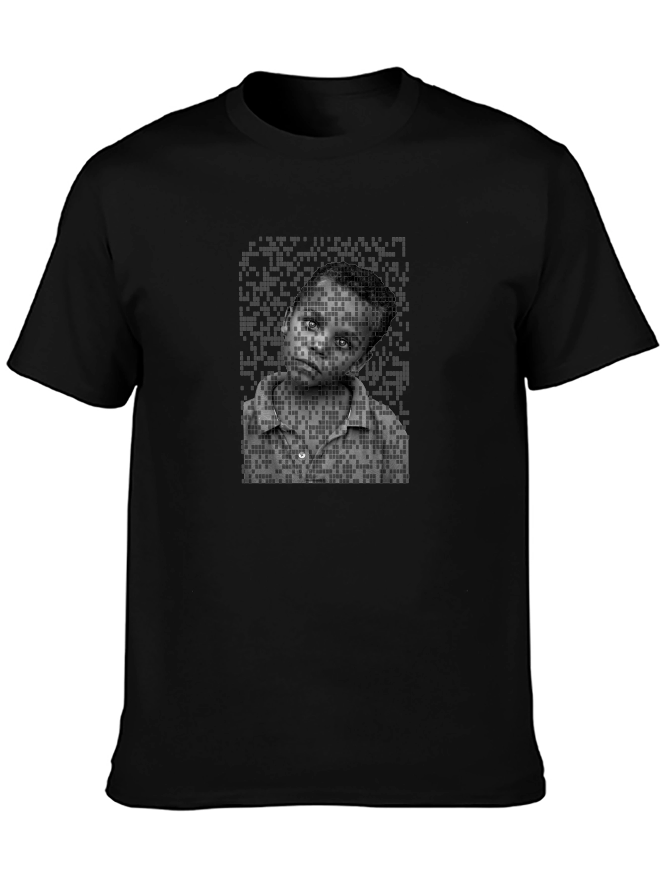 Pixelated Portrait Tee - Unique Graphic Design