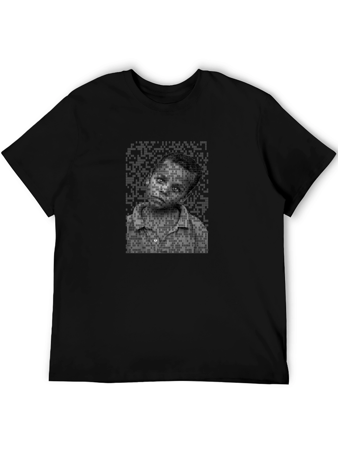 Pixelated Portrait Tee - Unique Graphic Design