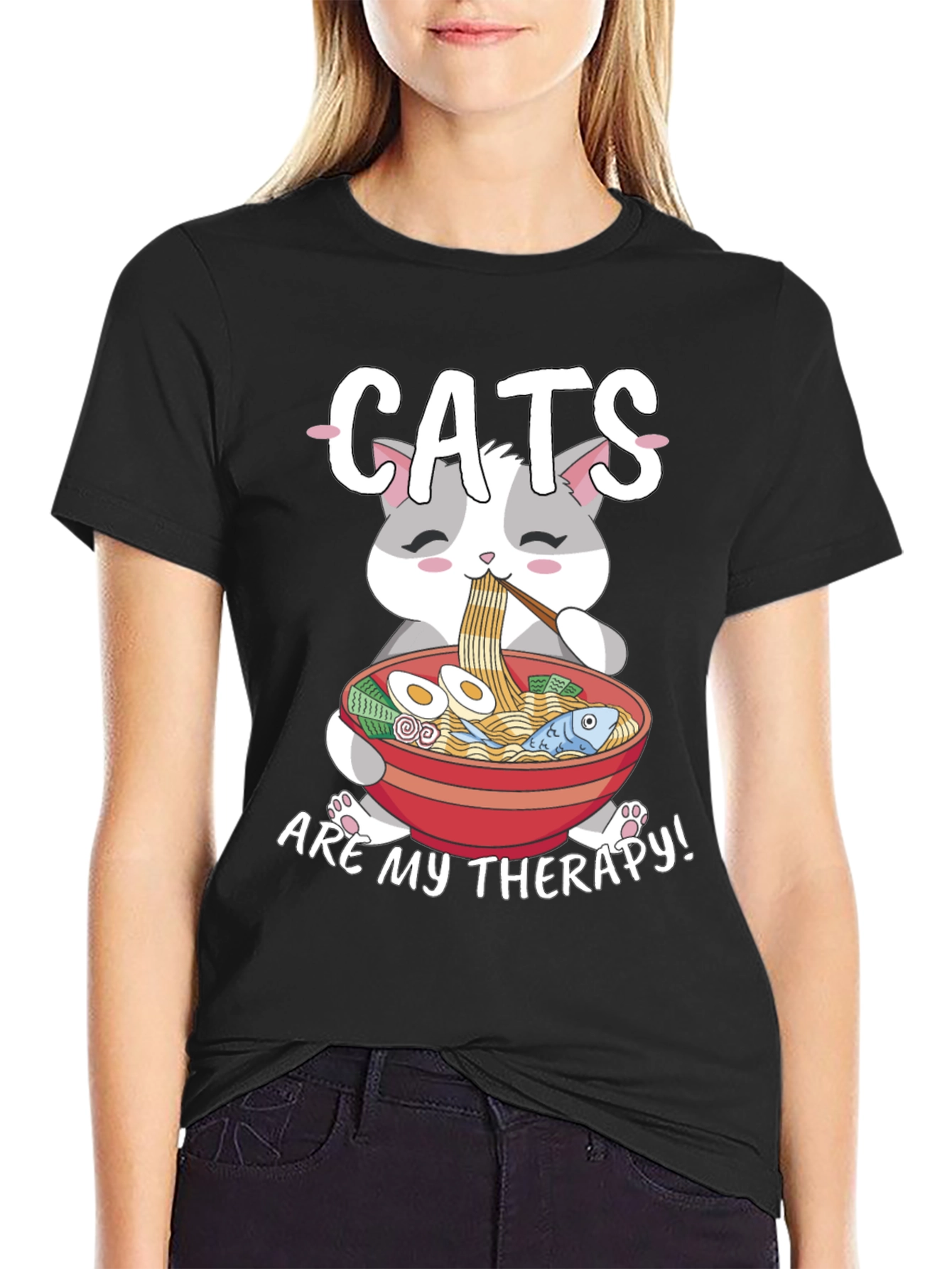 Cats Are My Therapy T-Shirt