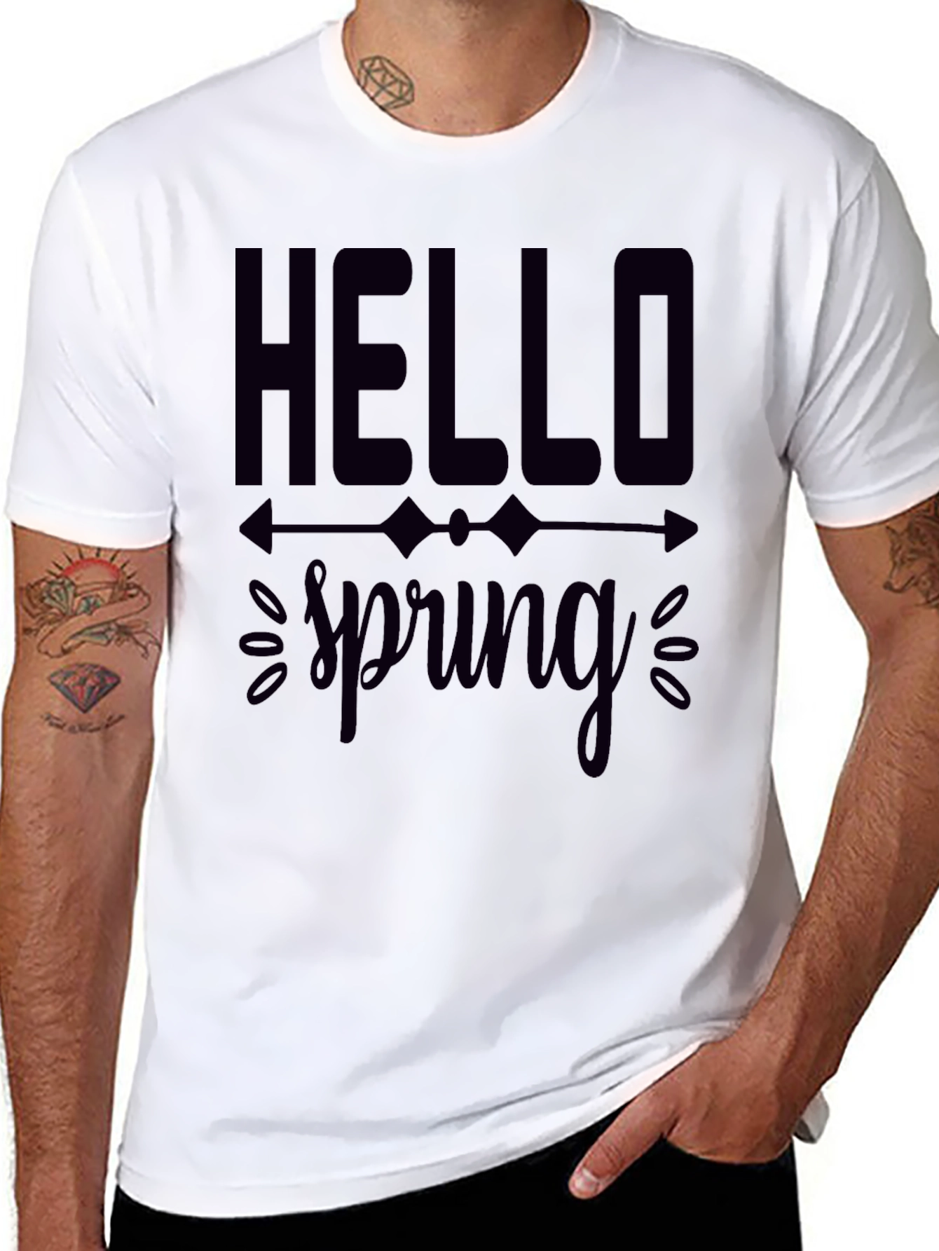 Hello Spring Graphic Tee - Black