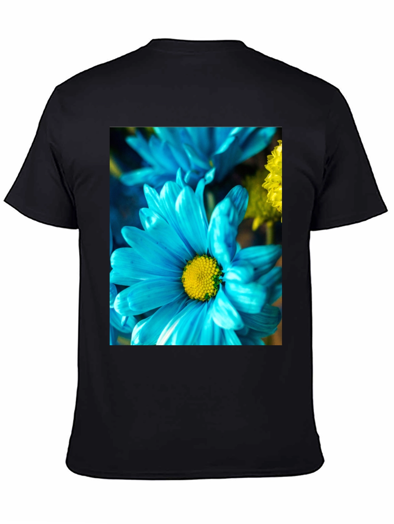 Blue Flower Graphic Tee - Soft Cotton Blend