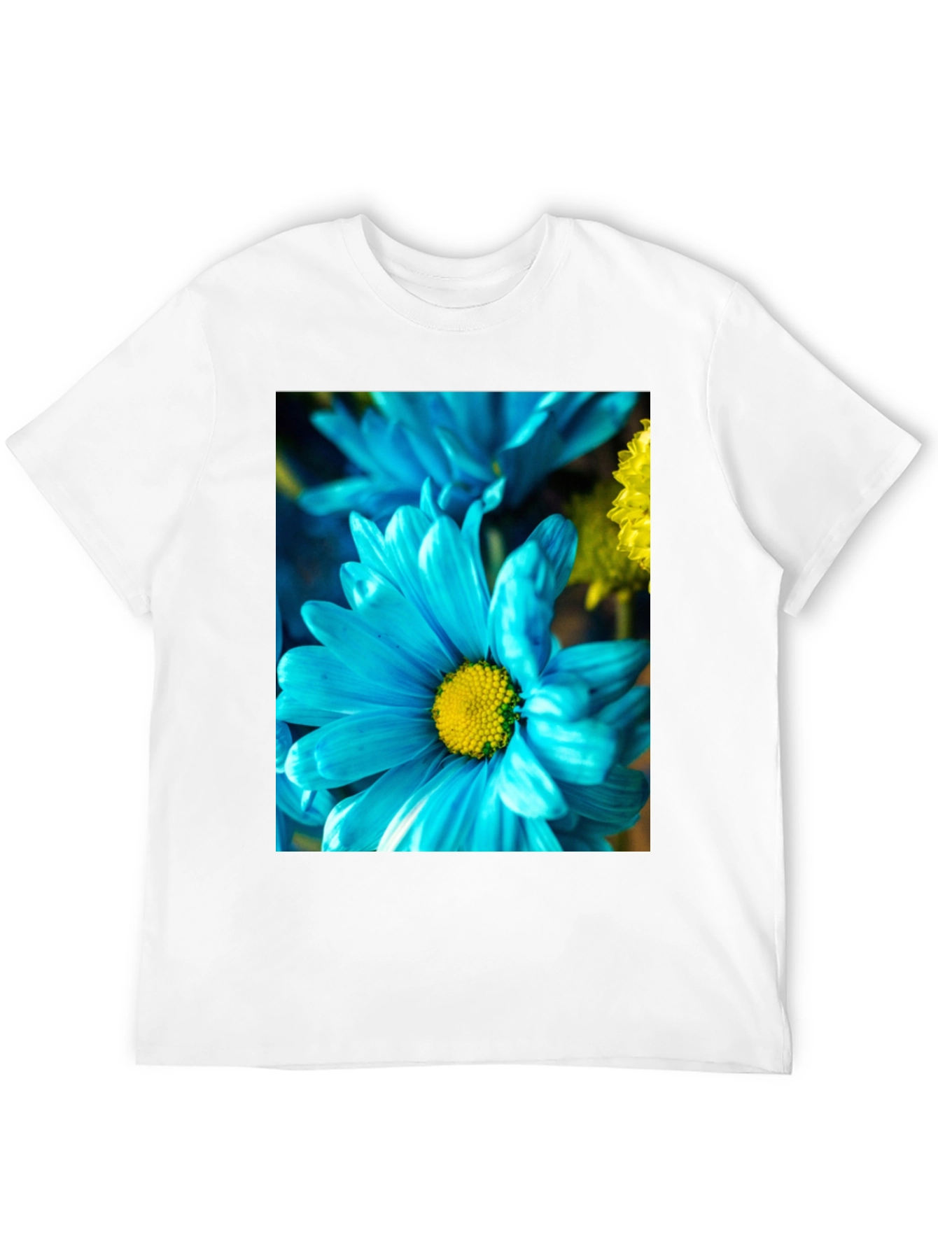 Blue Flower Graphic Tee - Soft Cotton Blend