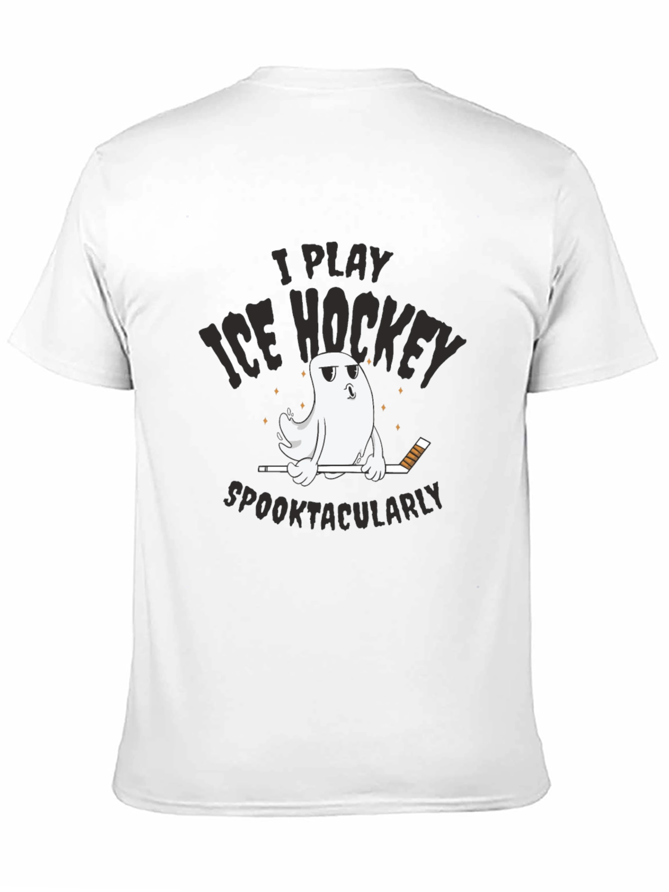 Spooktacular Ice Hockey T-Shirt - Funny Halloween Ghost