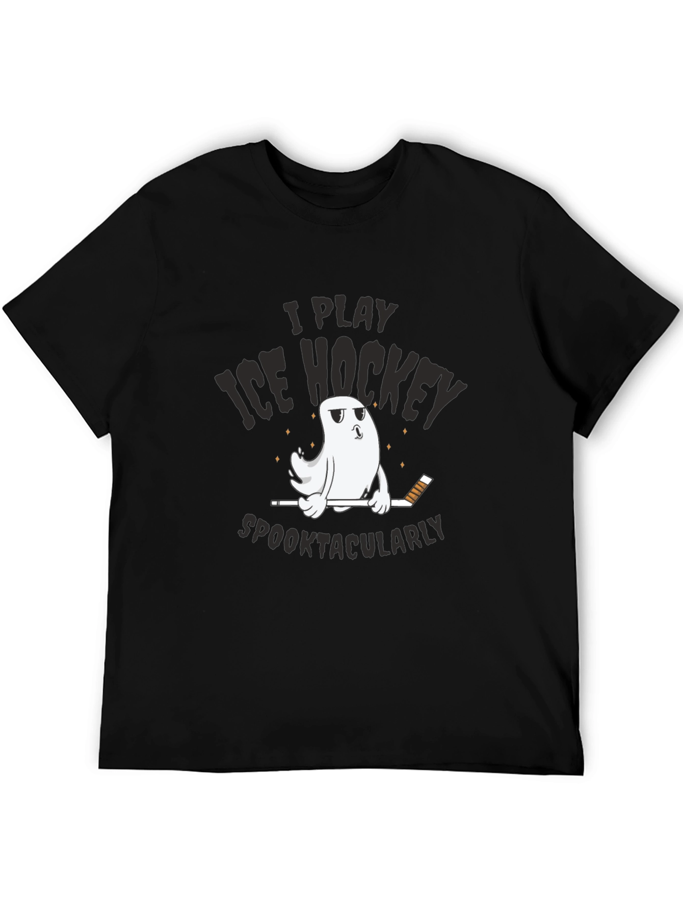 Spooktacular Ice Hockey T-Shirt - Funny Halloween Ghost