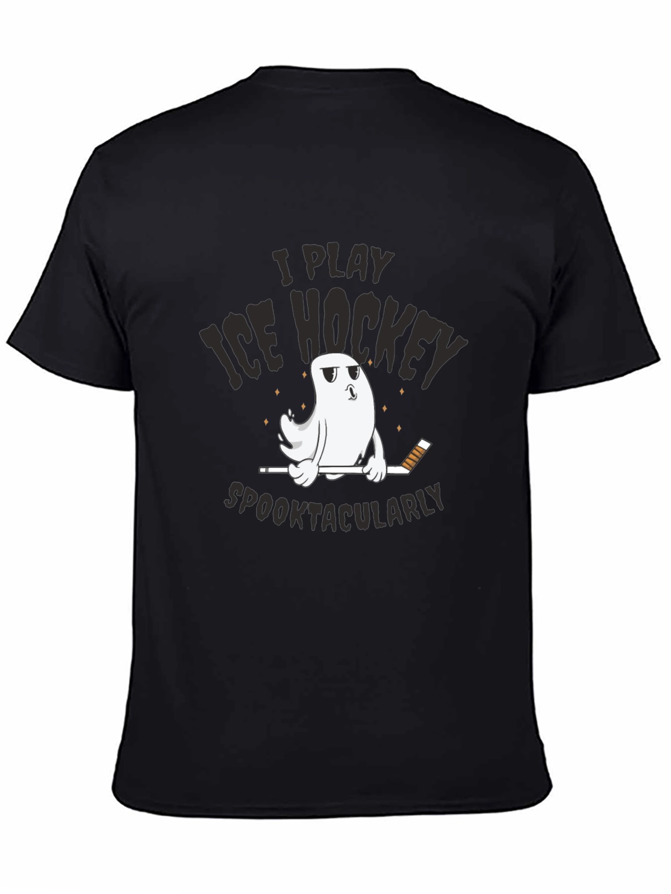 Spooktacular Ice Hockey T-Shirt - Funny Halloween Ghost