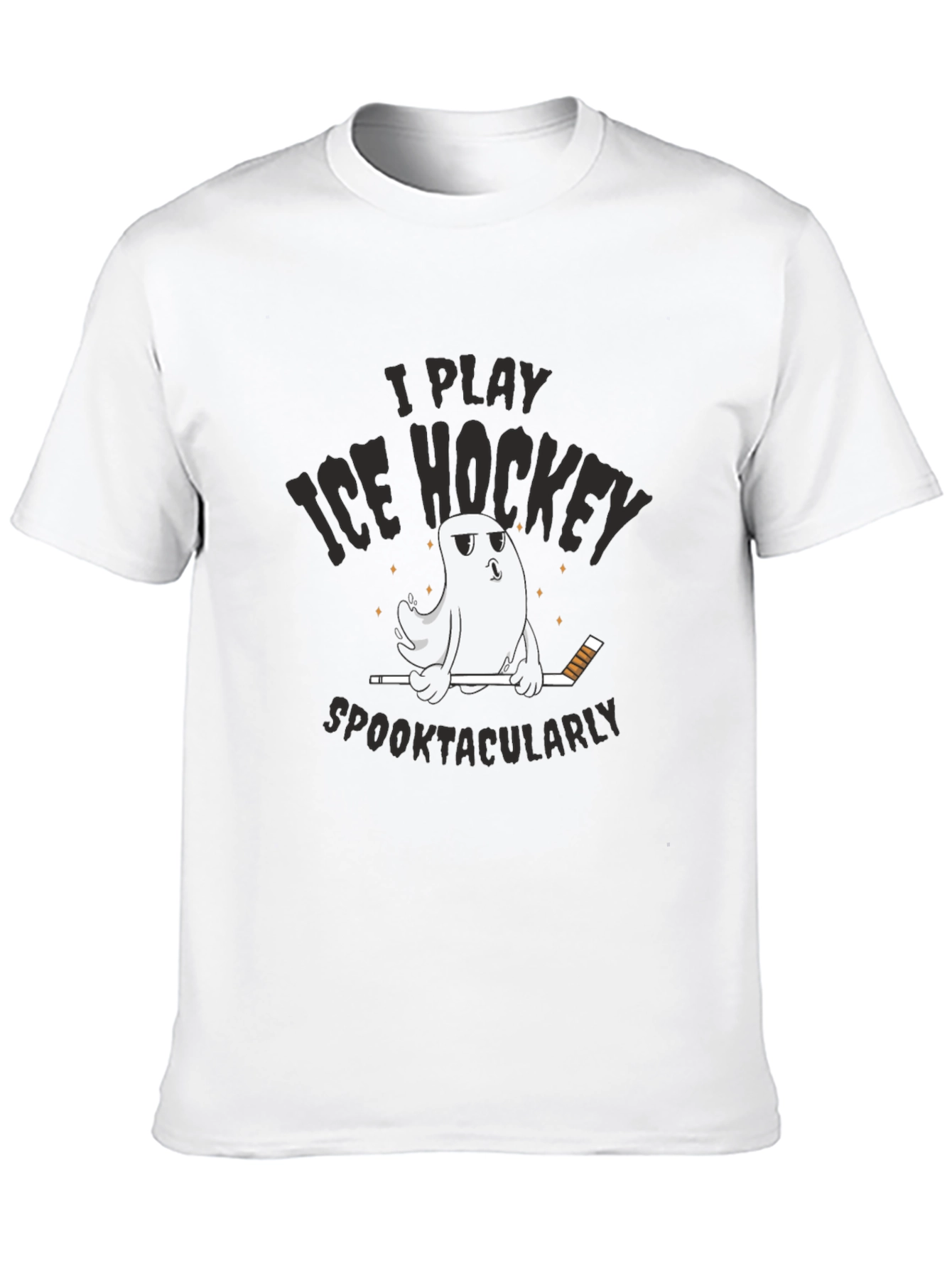 Spooktacular Ice Hockey T-Shirt - Funny Halloween Ghost
