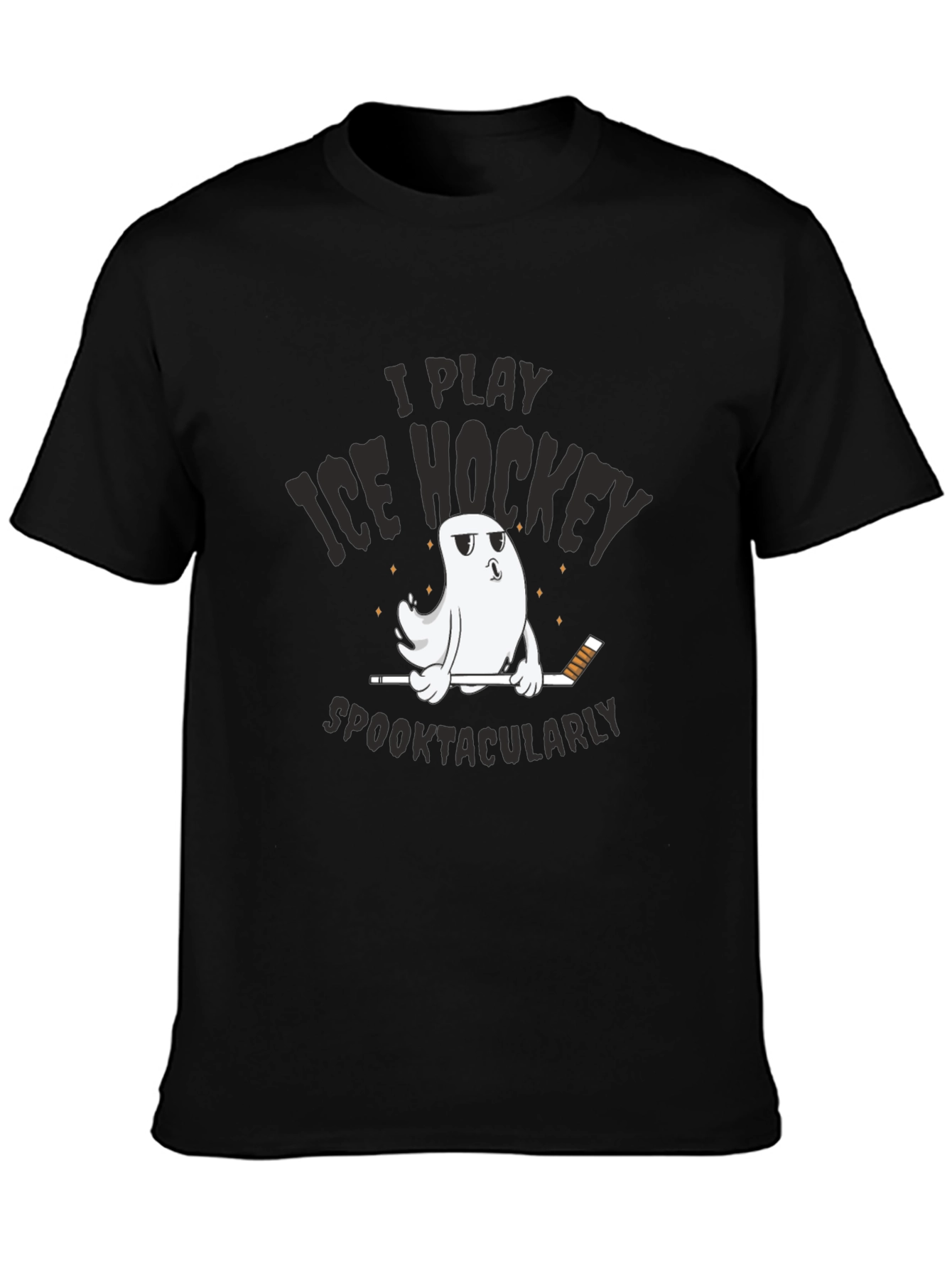 Spooktacular Ice Hockey T-Shirt - Funny Halloween Ghost