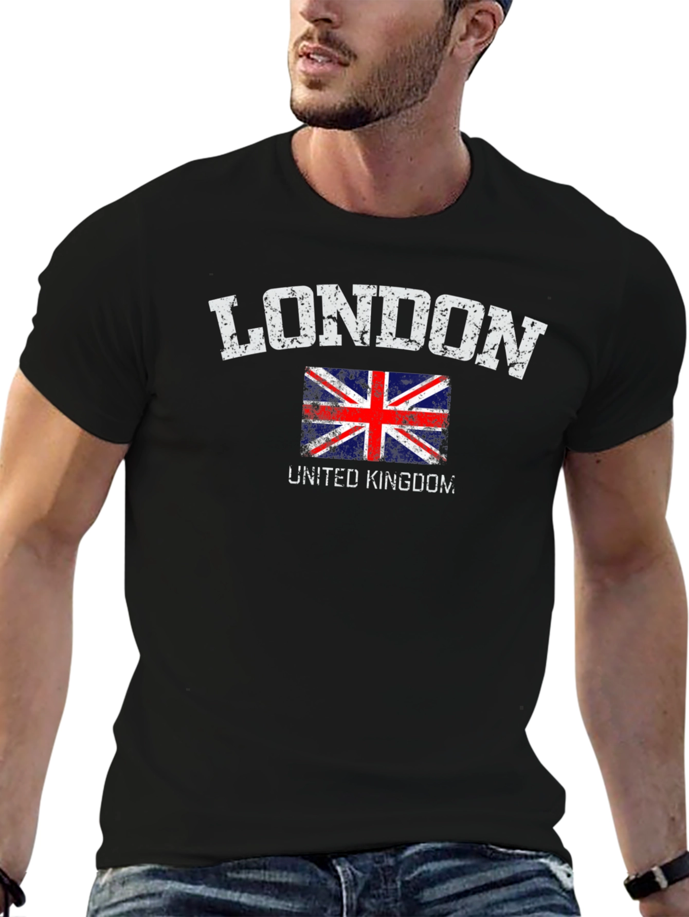 London UK Flag Graphic Tee - Distressed Print