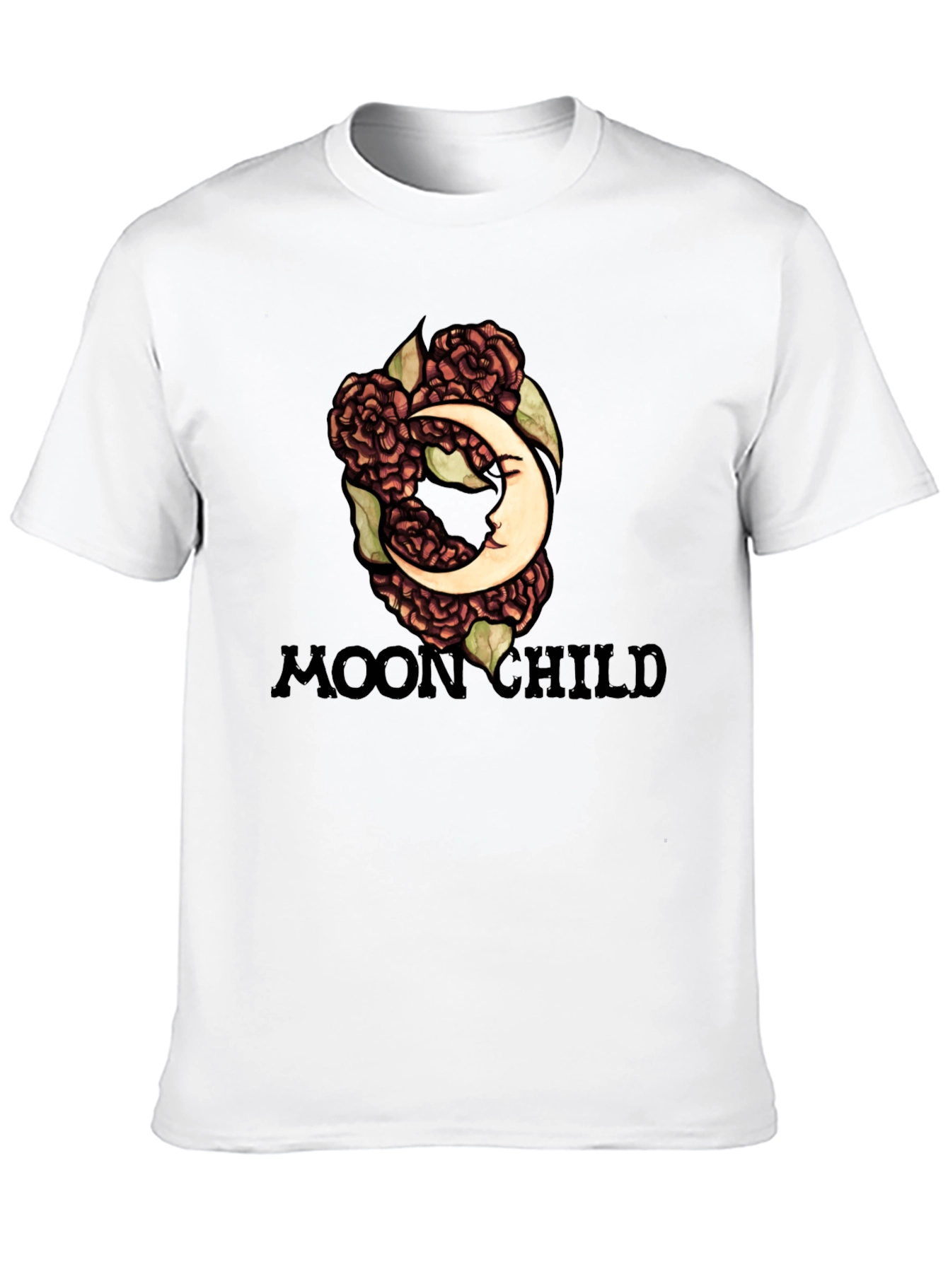 Moon Child Graphic Tee - Black Cotton T-Shirt