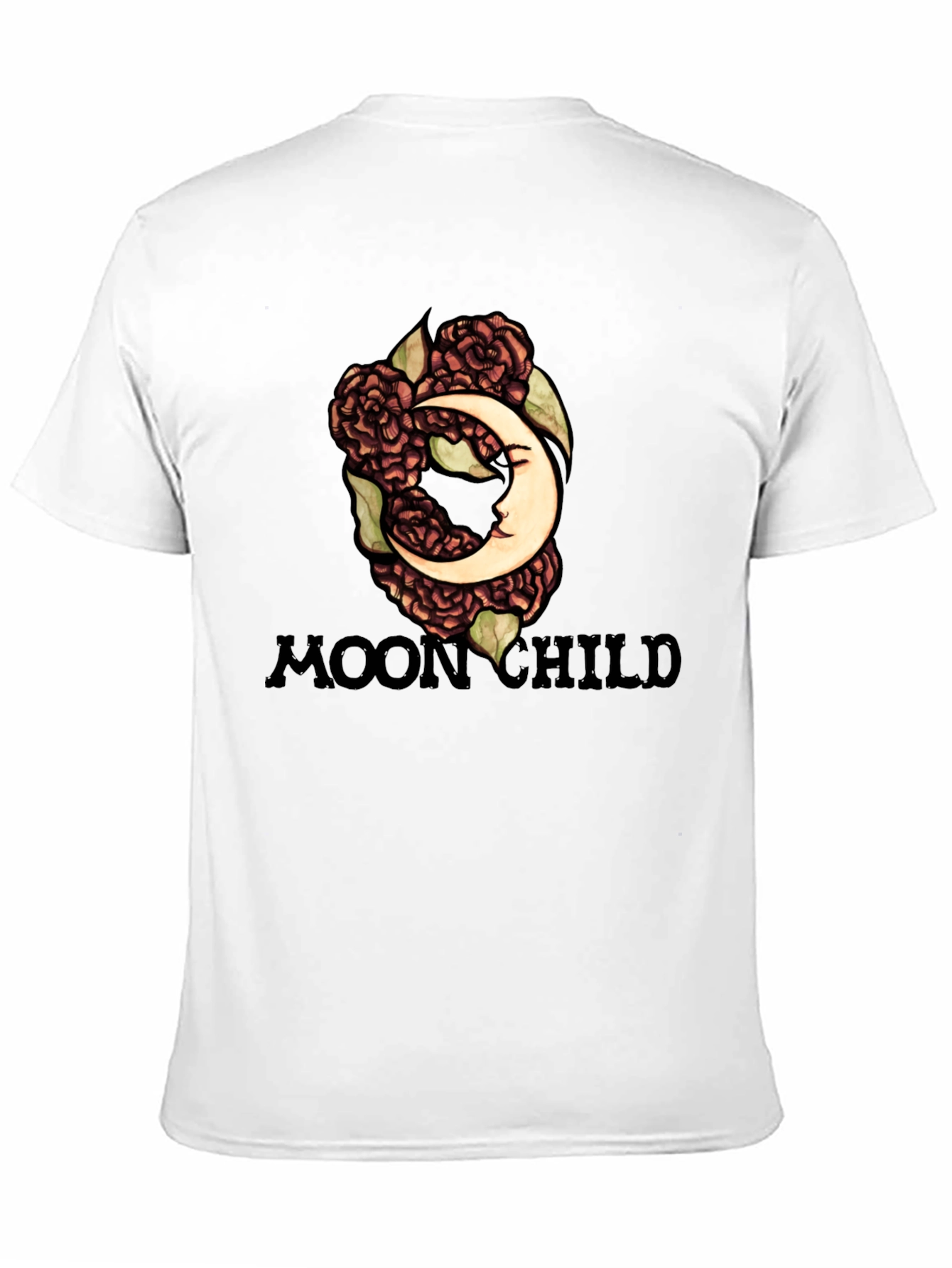 Moon Child Graphic Tee - Black Cotton T-Shirt