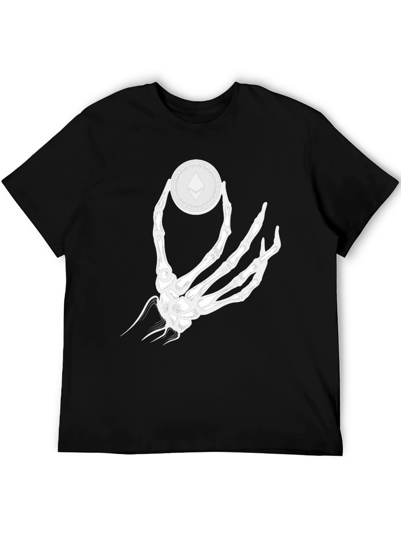 Ethereum Crypto Skeleton Hand Graphic T-Shirt