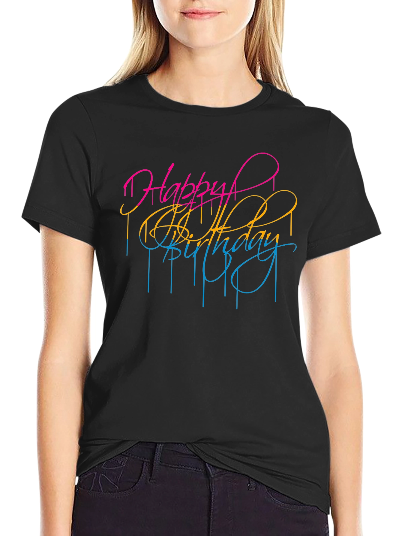 Happy Birthday Graphic Tee - Stylish Celebration Shirt