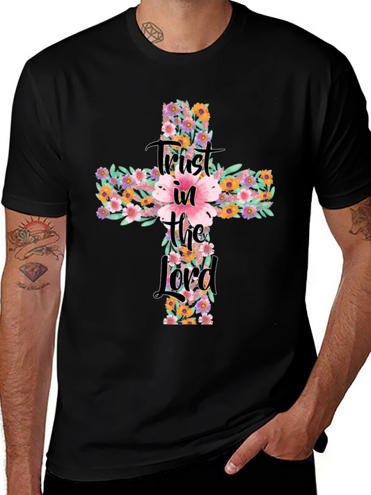 Floral Cross Trust in the Lord Graphic Tee