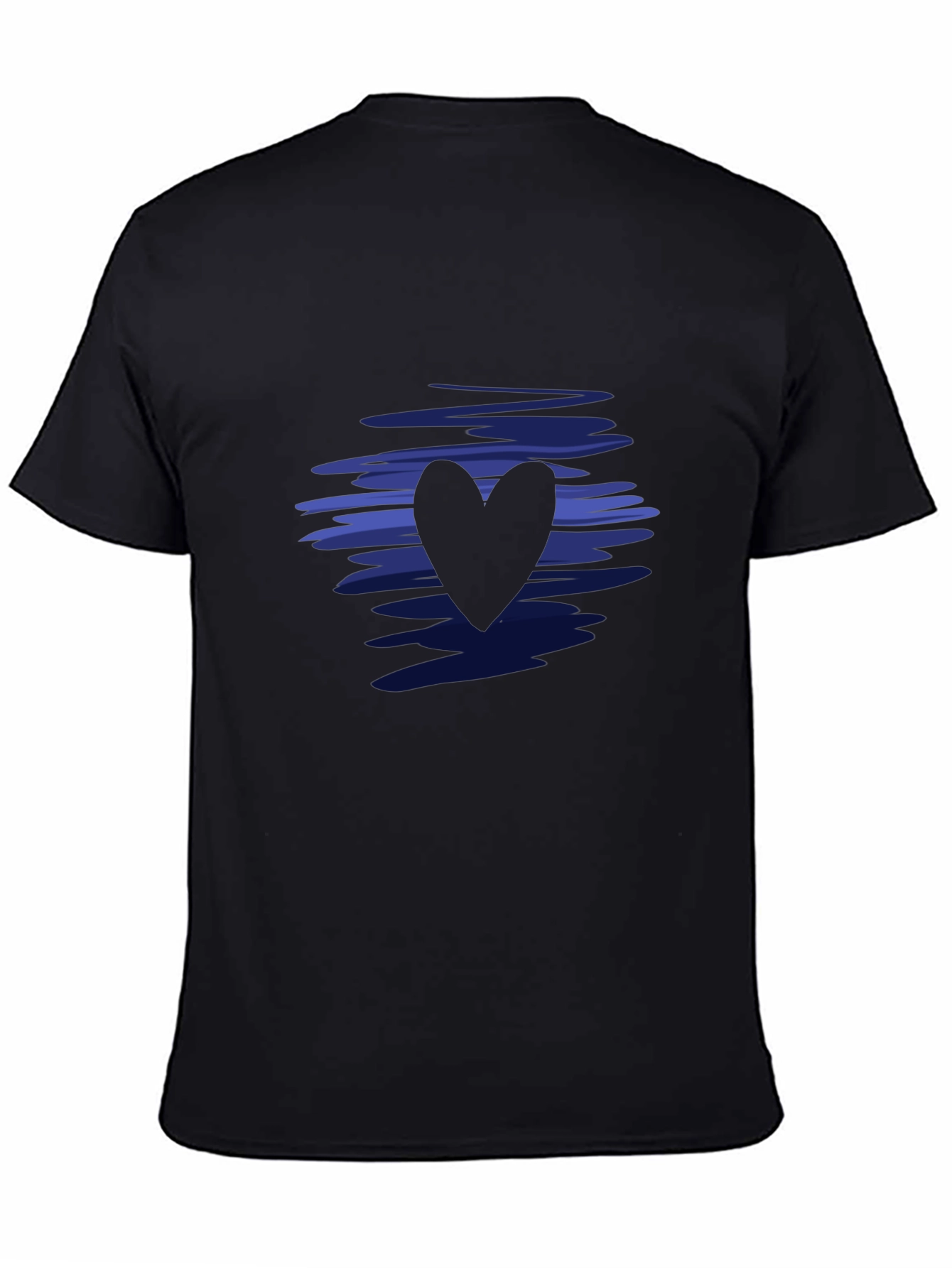 Stylish Black Heart Tee - Modern Graphic Design