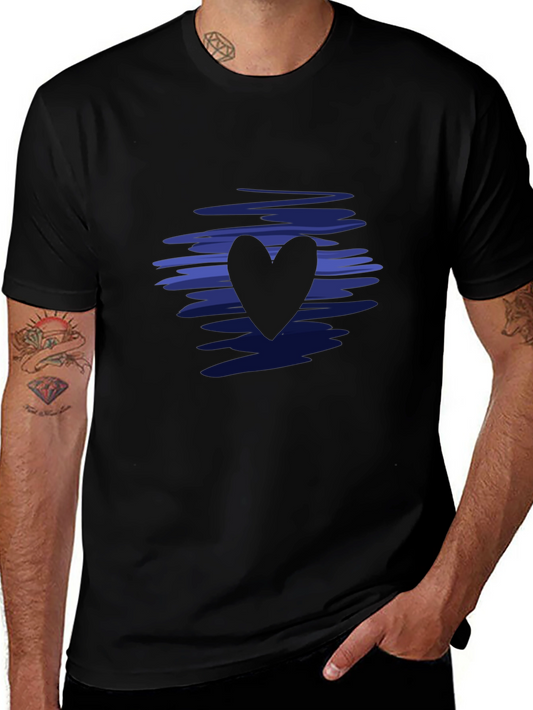 Stylish Black Heart Tee - Modern Graphic Design