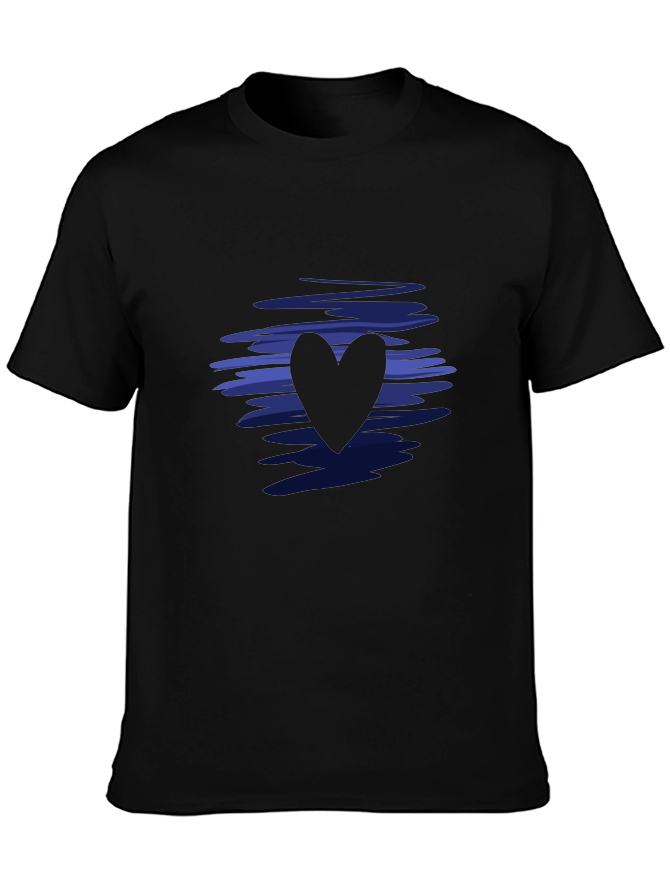 Stylish Black Heart Tee - Modern Graphic Design