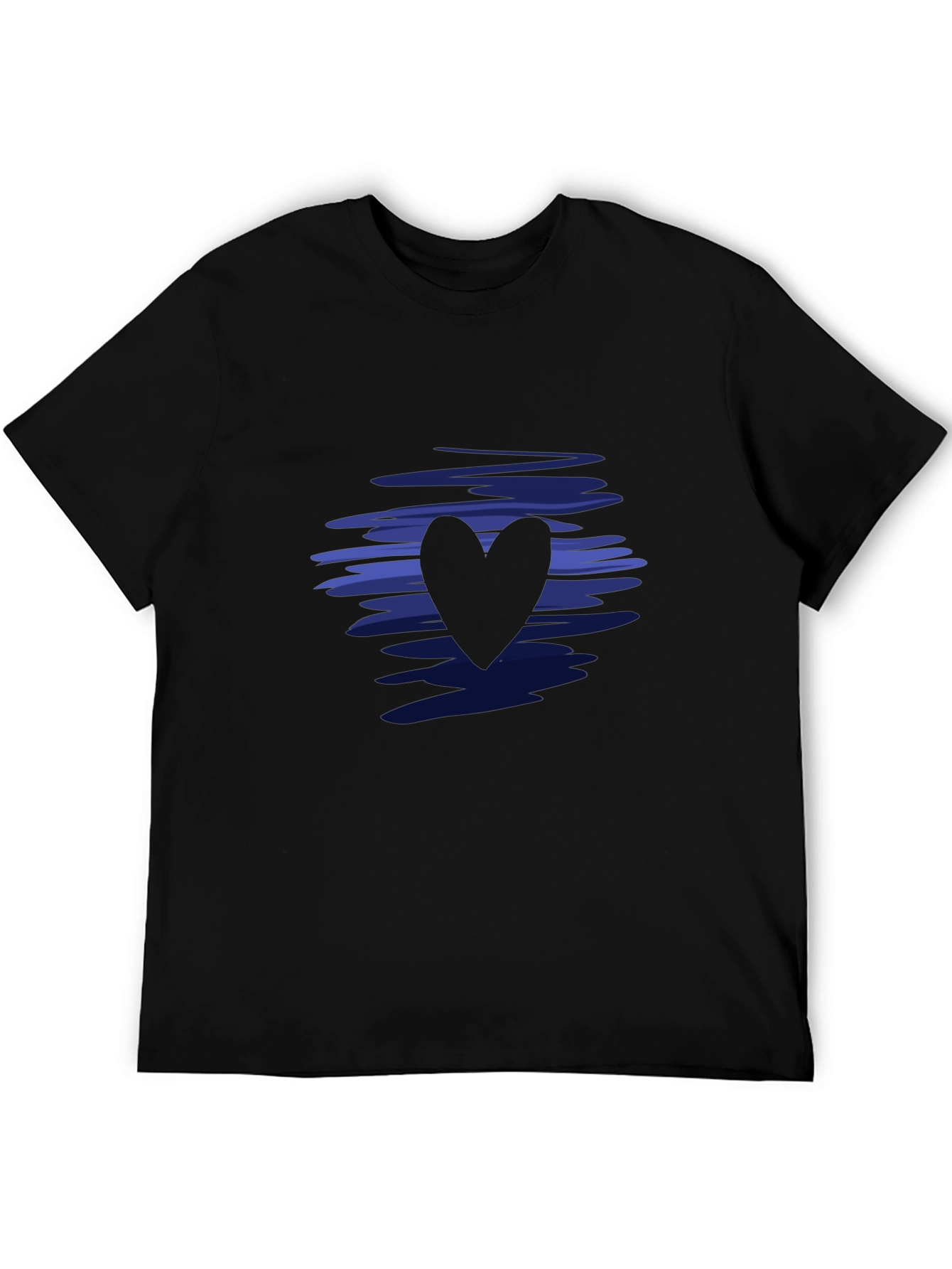 Stylish Black Heart Tee - Modern Graphic Design