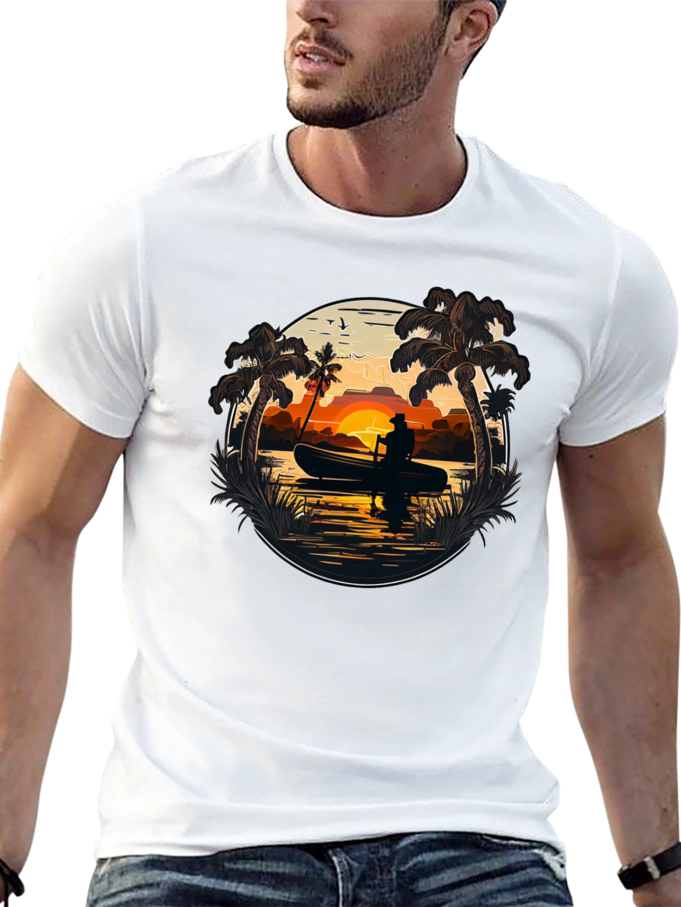 Sunset Canoe T-Shirt - Island Life Tee