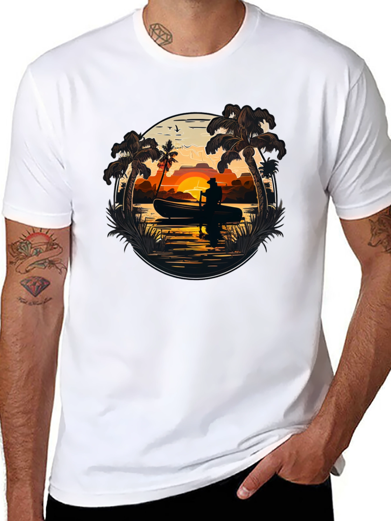 Sunset Canoe T-Shirt - Island Life Tee