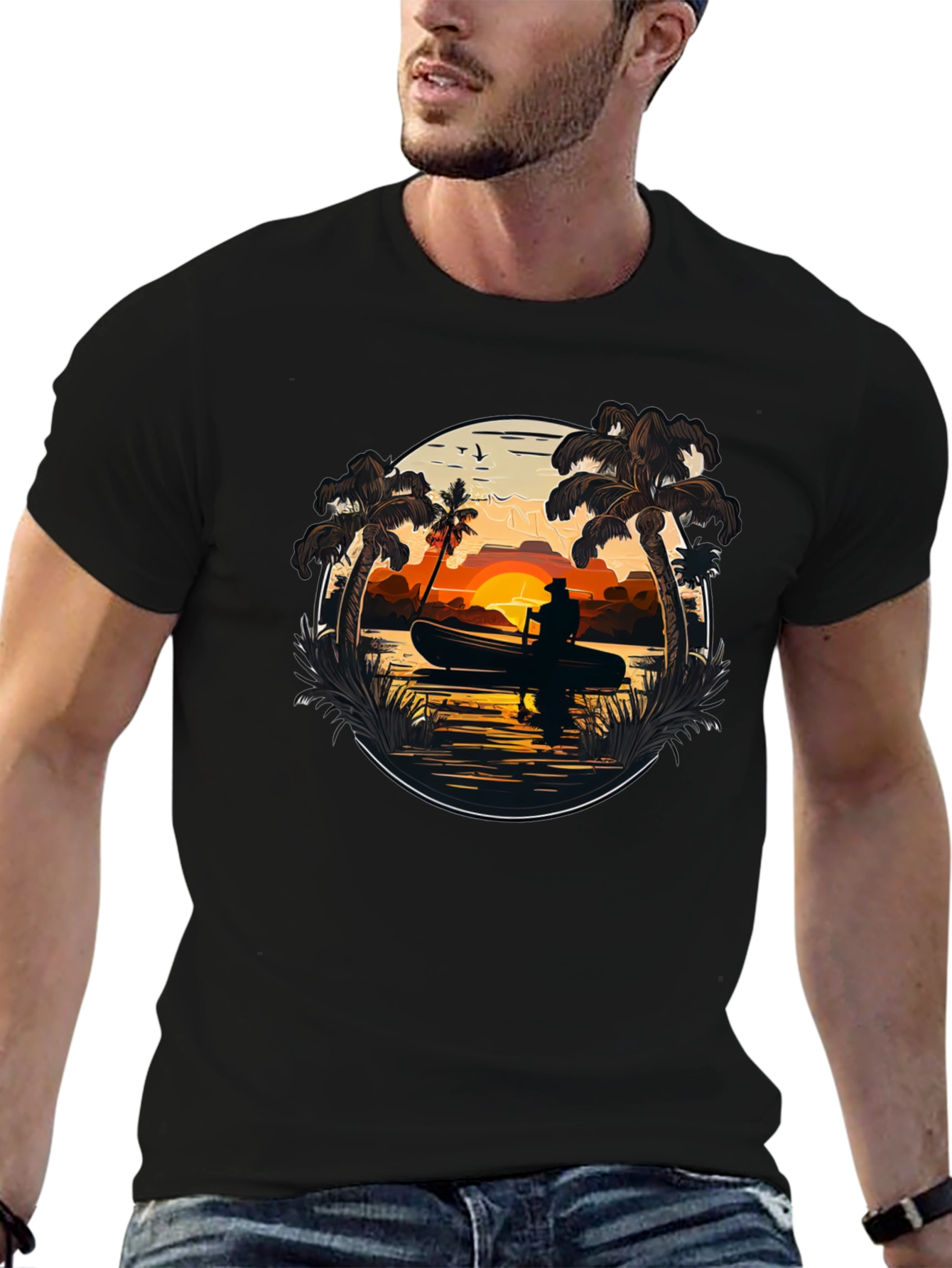 Sunset Canoe T-Shirt - Island Life Tee