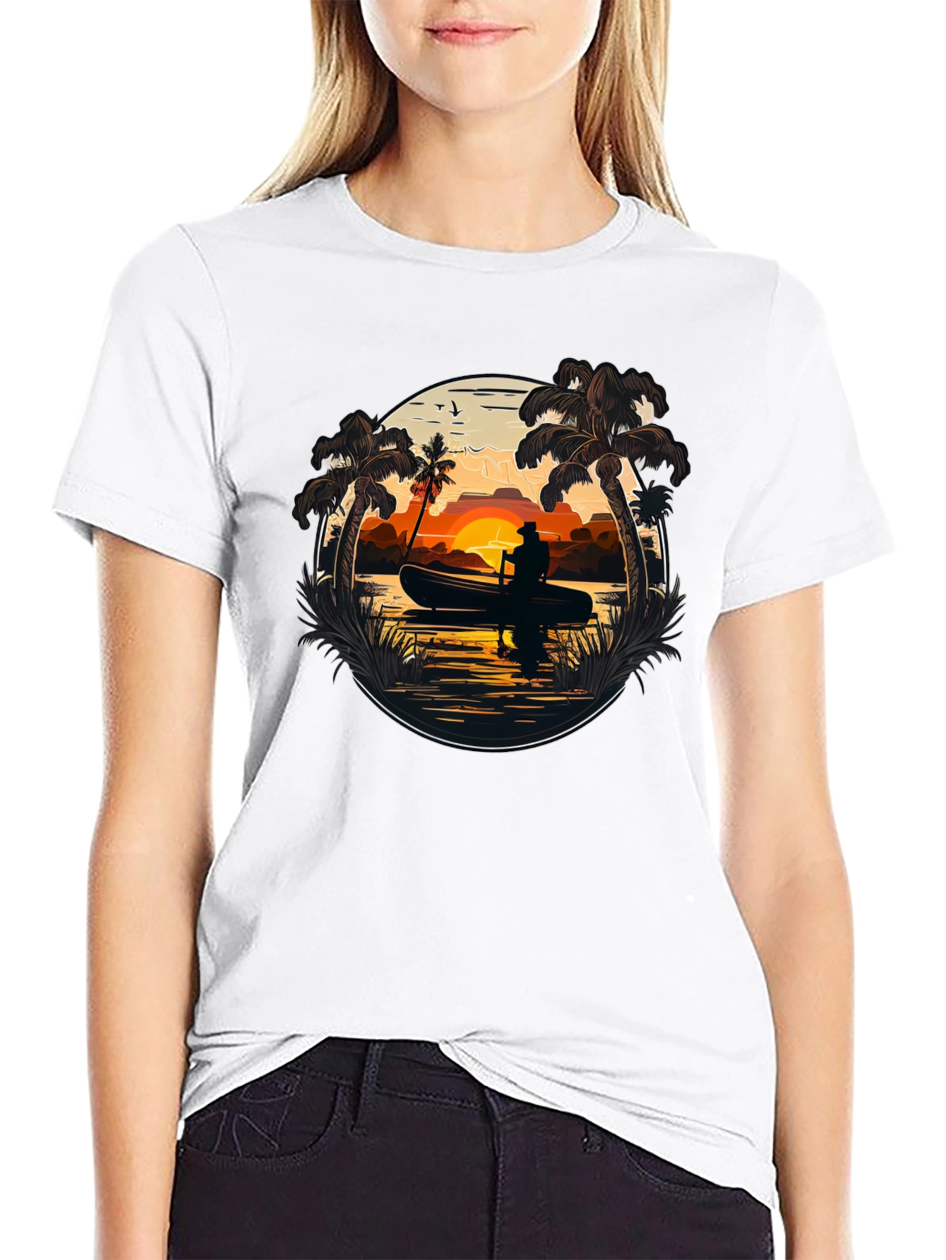 Sunset Canoe T-Shirt - Island Life Tee