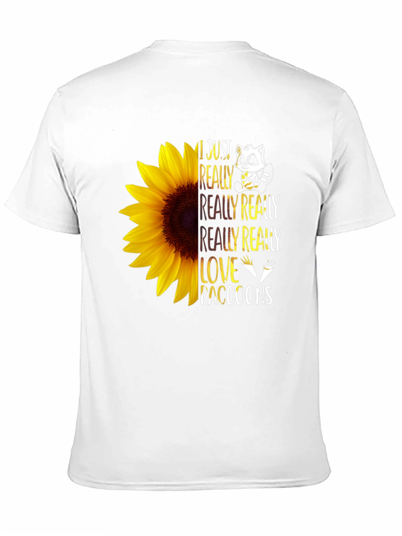 Raccoon Lover Sunflower Graphic Tee