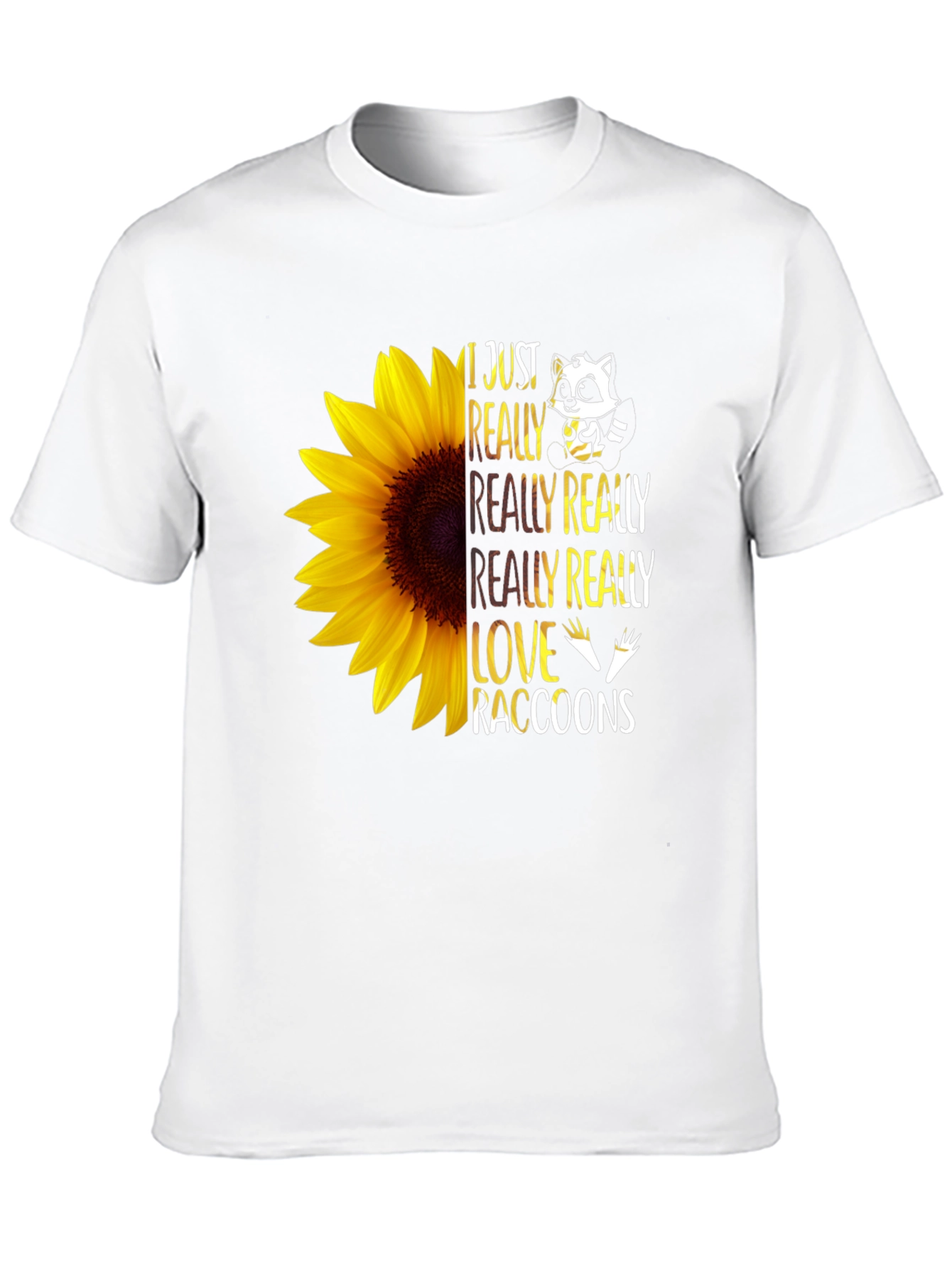 Raccoon Lover Sunflower Graphic Tee