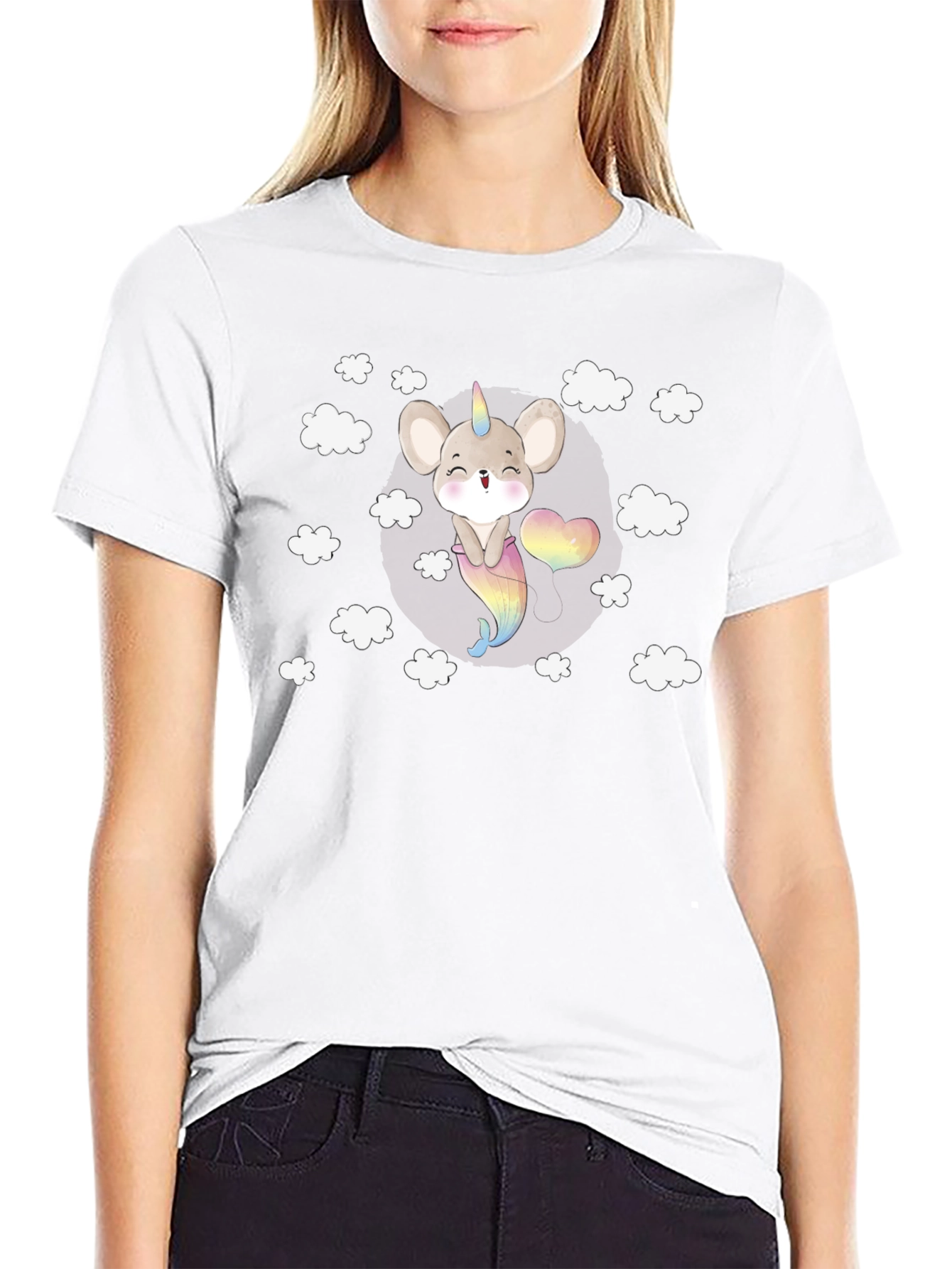Cute Unicorn Mouse Graphic Tee